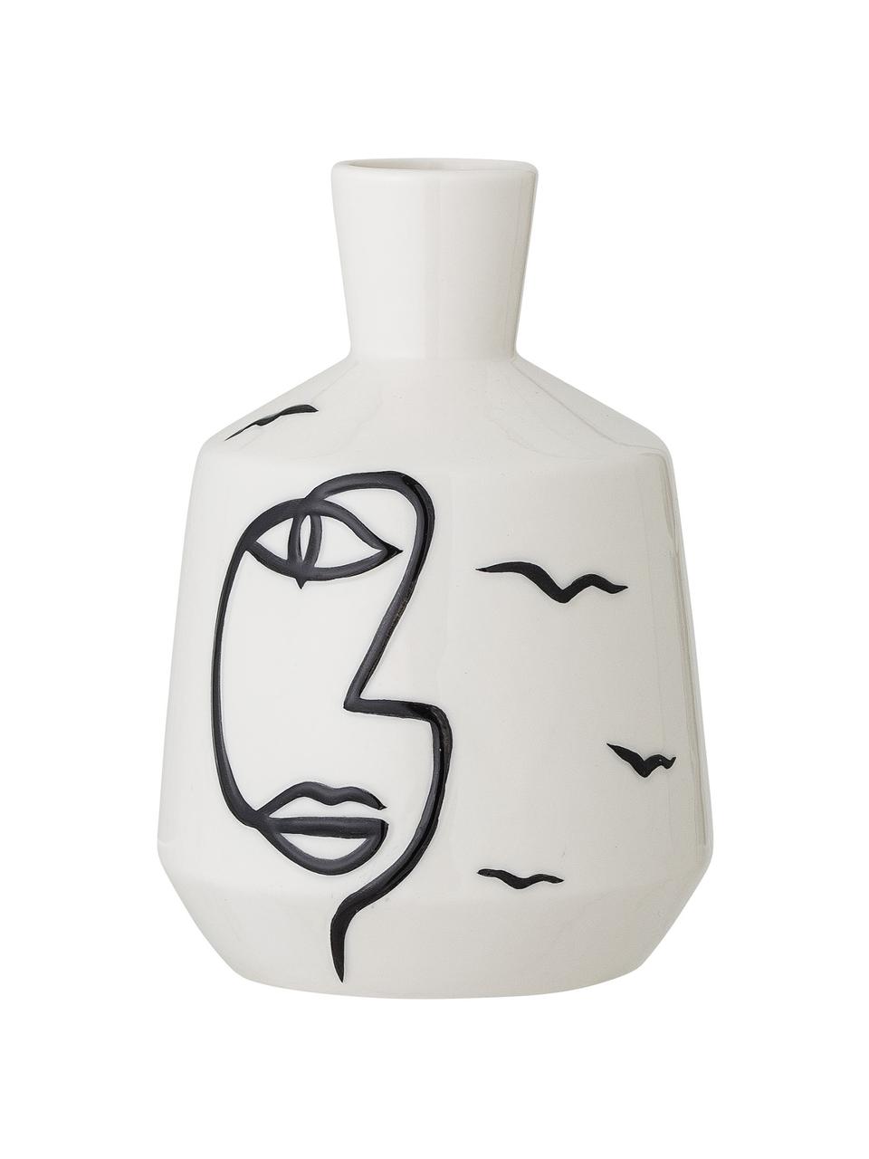 Vase Norma aus Steingut, Steingut, Weiß, Ø 10 H 16 cm