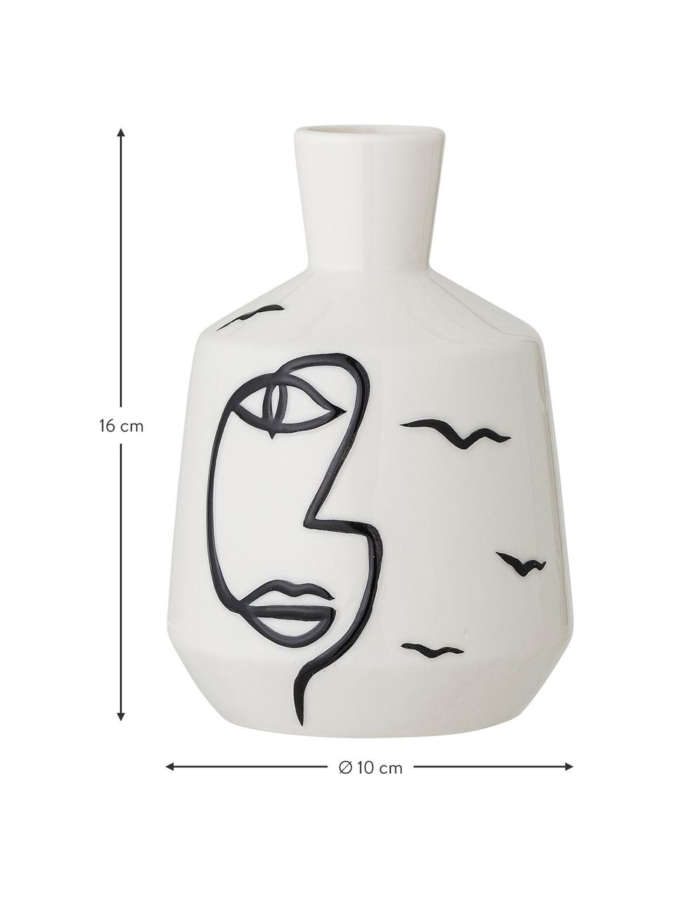 Vase grès Norma, Grès cérame, Blanc, Ø 10 x haut. 16 cm