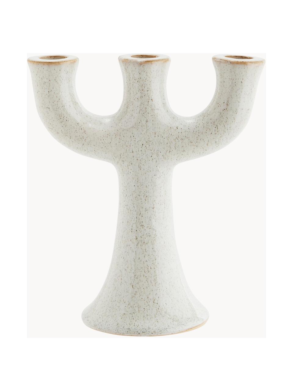 Candelabro Trident, Gres, Blanco moteado, An 19 x Al 21 cm