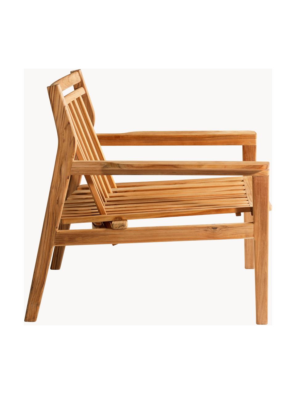 Krzesło ogrodowe z drewna tekowego Sammen, Drewno tekowe z certyfikatem FSC, Drewno tekowe, S 75 x G 74 cm