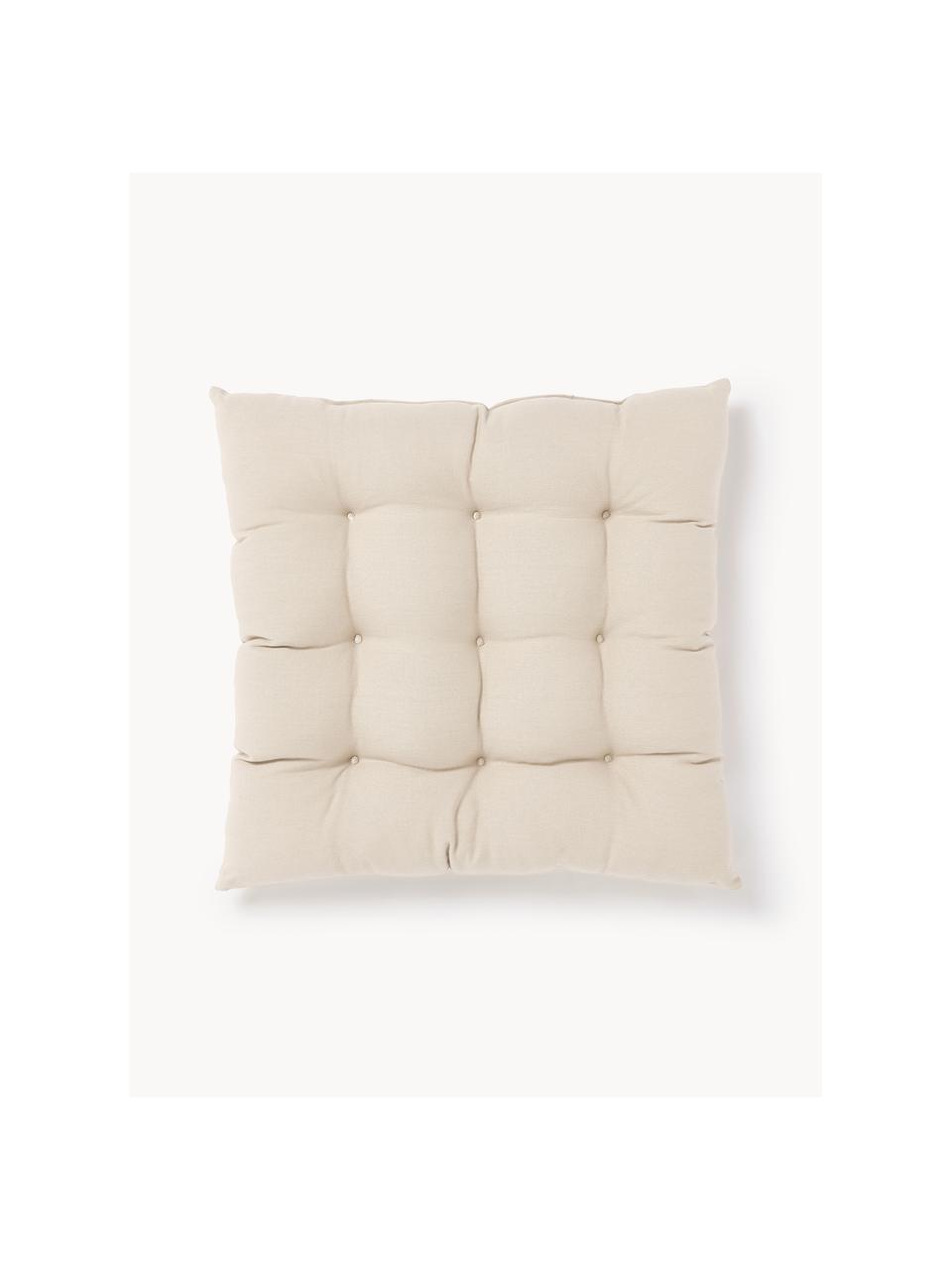 Cojines de asiento Ava, 2 uds., Funda: 100% algodón, Beige claro, An 40 x L 40 cm