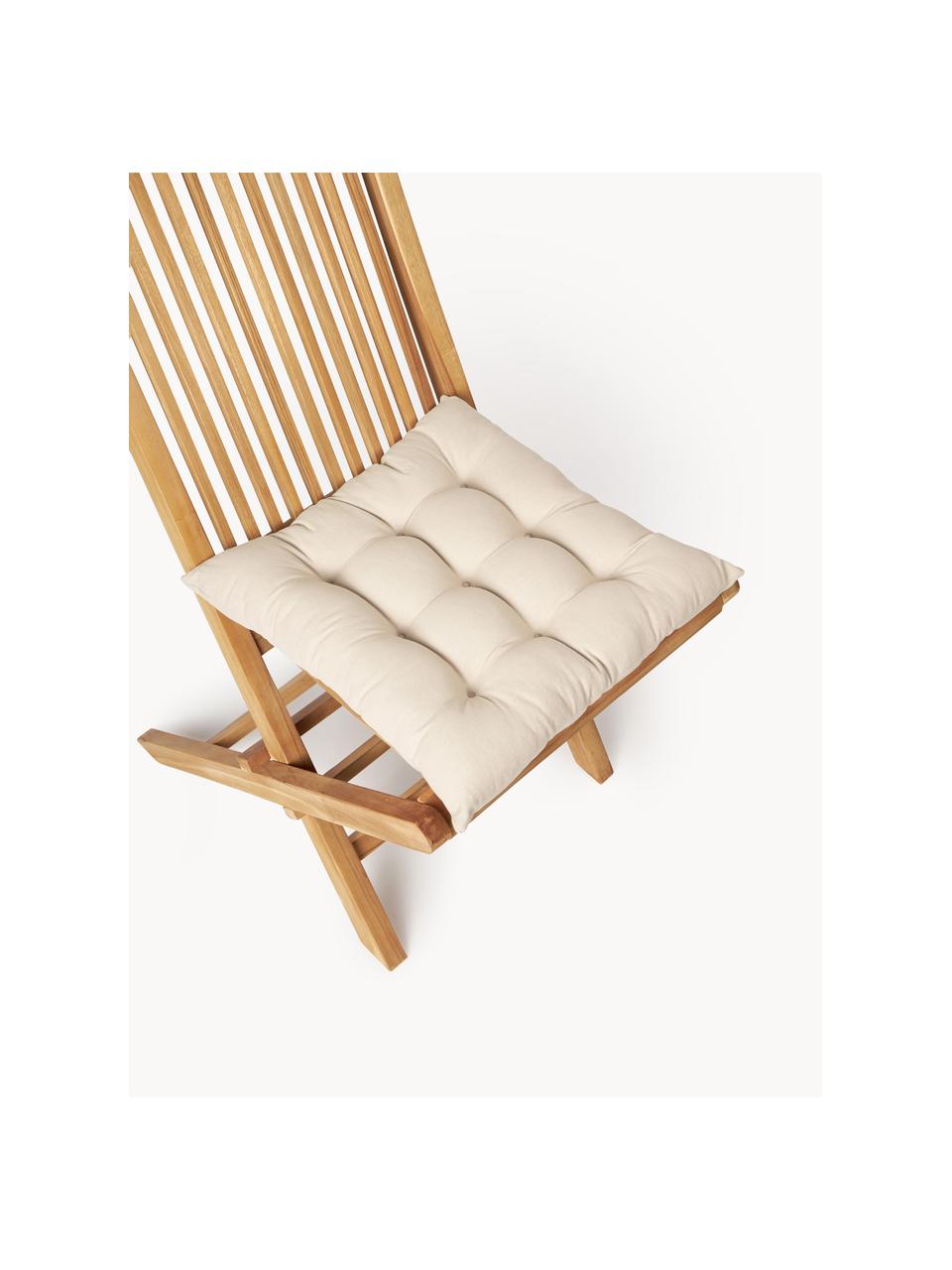 Poduszka na krzesło Ava, 2 szt., Tapicerka: 100% bawełna, Jasny beżowy, S 40 x D 40 cm