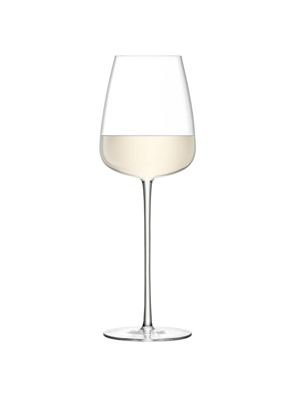 Mondgeblazen witte wijnglazen Wine Culture, 2 stuks, Glas, Transparant, Ø 9 x H 26 cm, 490 ml