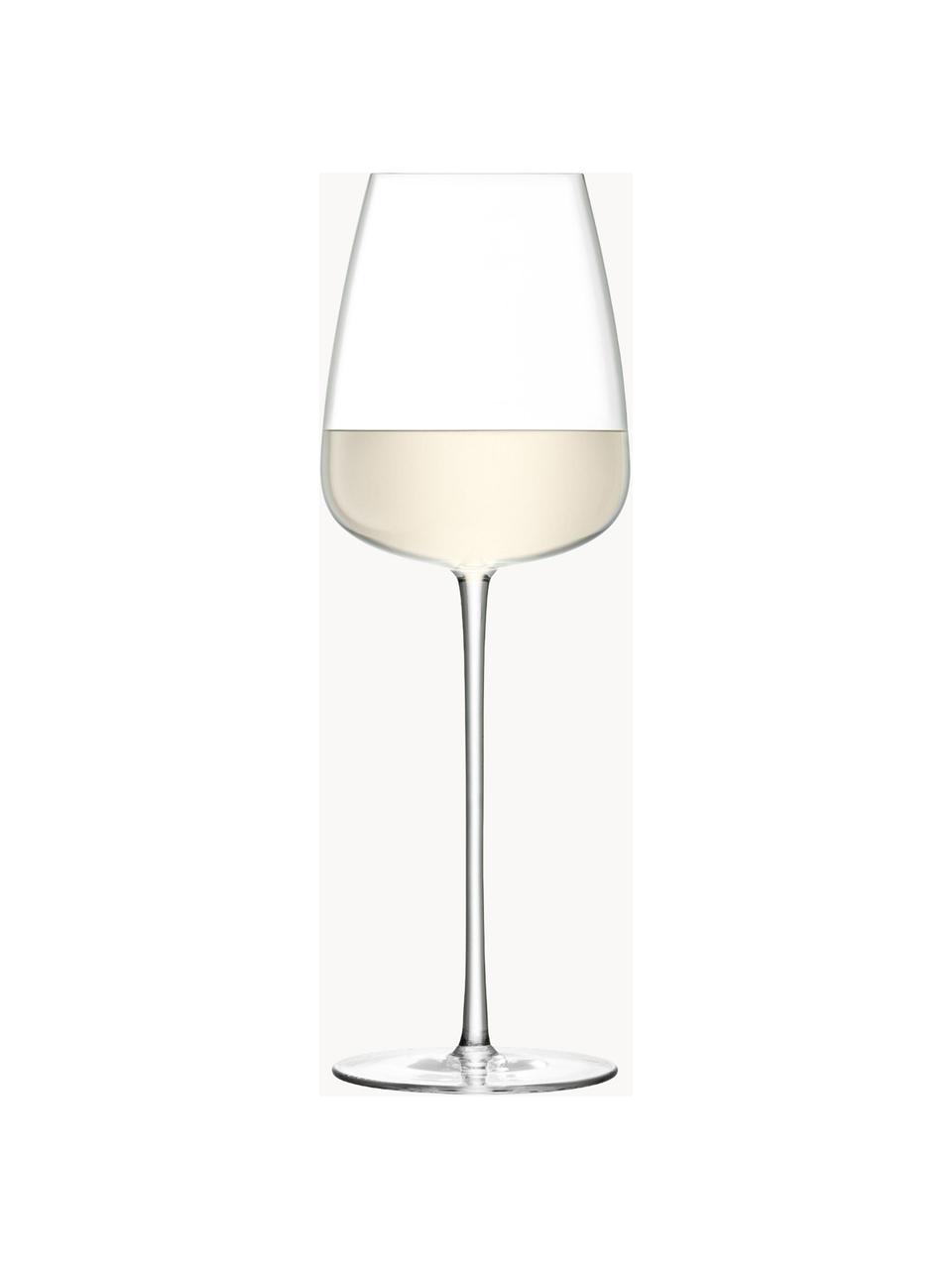 Filigrane mundgeblasene Weißweingläser Wine Culture, 2 Stück, Glas, Transparent, Ø 9 x H 26 cm, 490 ml