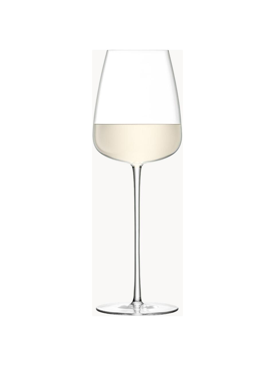 Mondgeblazen witte wijnglazen Wine Culture, 2 stuks, Glas, Transparant, Ø 9 x H 26 cm, 490 ml
