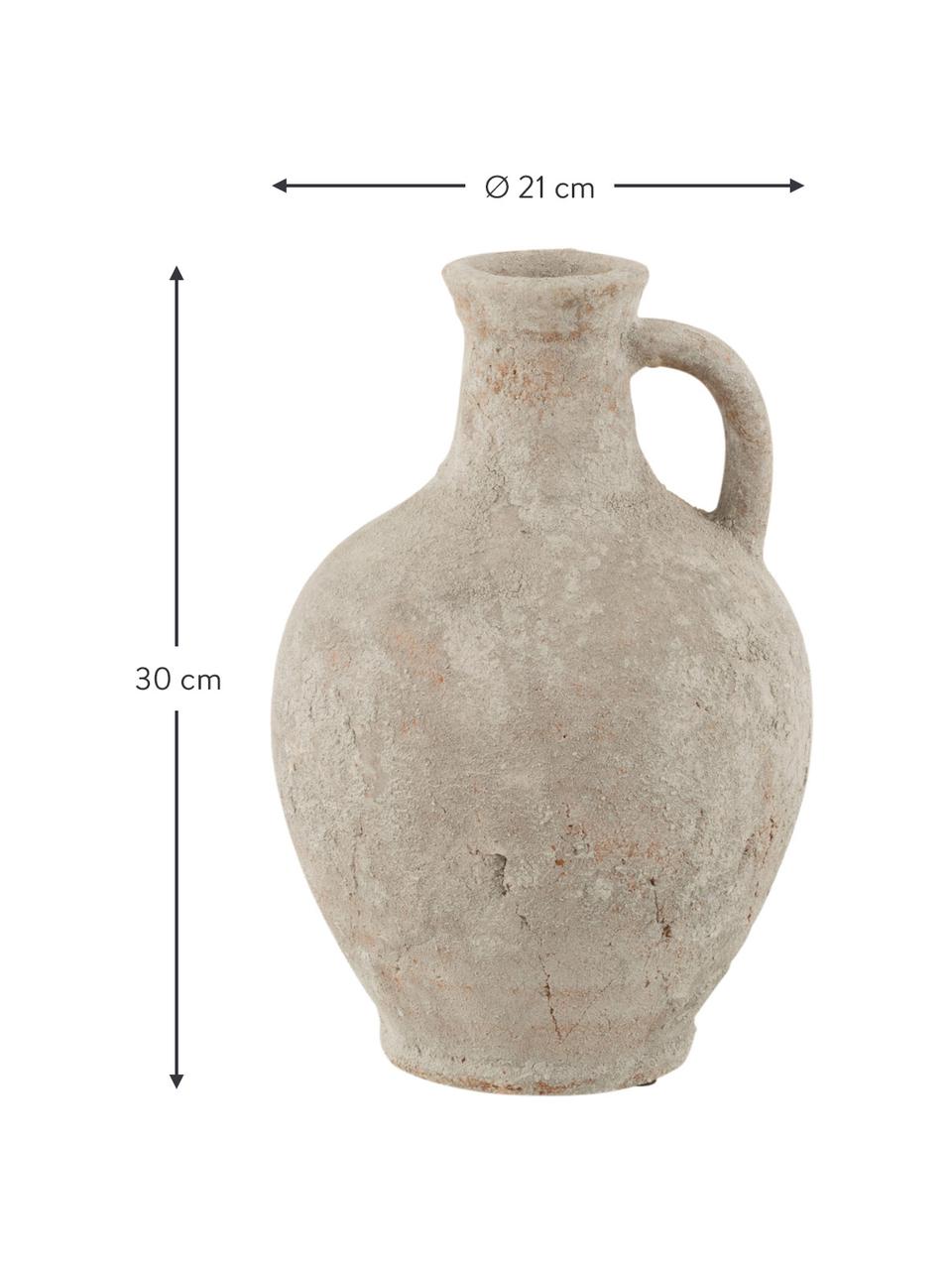 Deko-Vase Rustic in Cremeweiß, Keramik, Cremeweiß, Ø 21 x H 30 cm