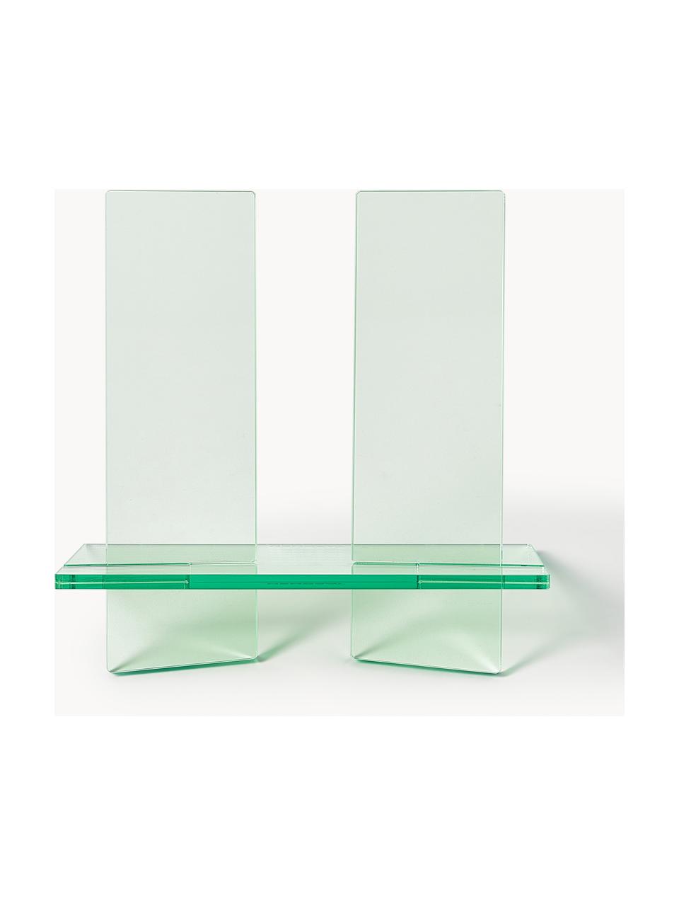 Stojak na książki Crystal, S 27 x W 25 cm, Szkło akrylowe, Jasny zielony, transparentny, S 27 x W 25 cm
