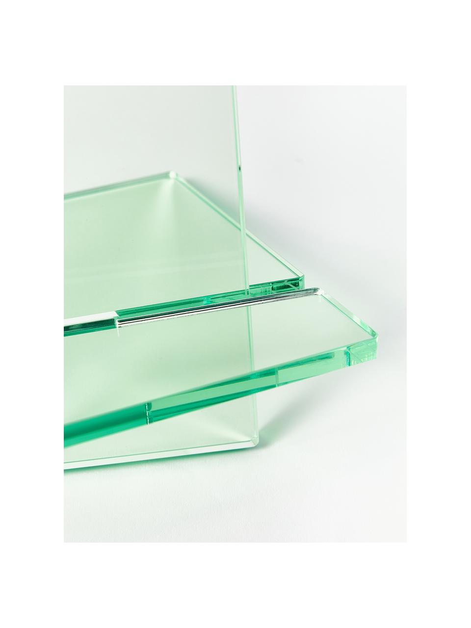 Boekenstandaard Crystal, B 27 x H 25 cm, Acrylglas, Lichtgroen, transparant, B 27 x H 25 cm