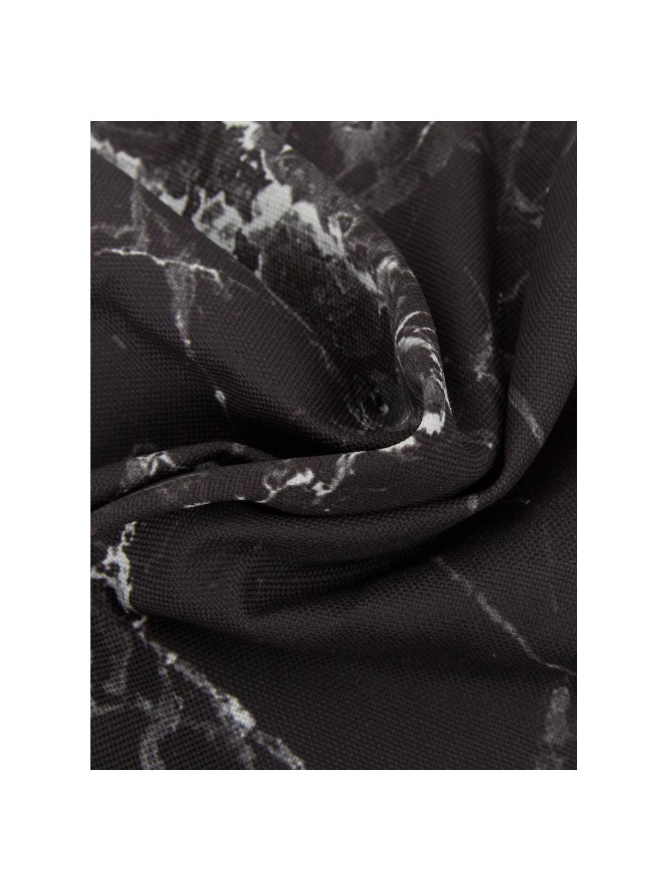 Poszewka na poduszkę Malin, Wzór marmurowy, czarny, S 45 x D 45 cm