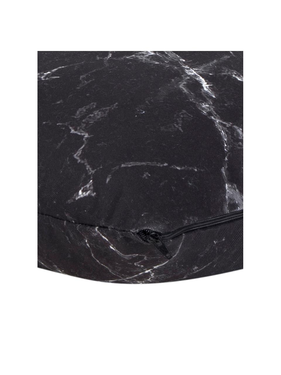 Kussenhoes Malin, Weeftechniek: perkal, Marmerpatroon, zwart, 45 x 45 cm