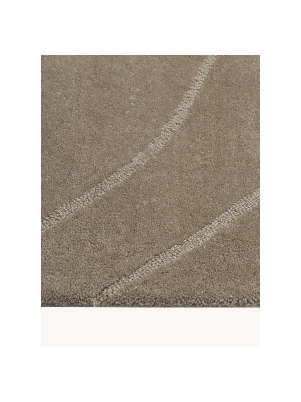 Wollen vloerkleed Aaron, handgetuft, Onderzijde: 100% katoen Bij wollen vl, Taupe, B 300 x L 400 cm (maat XL)