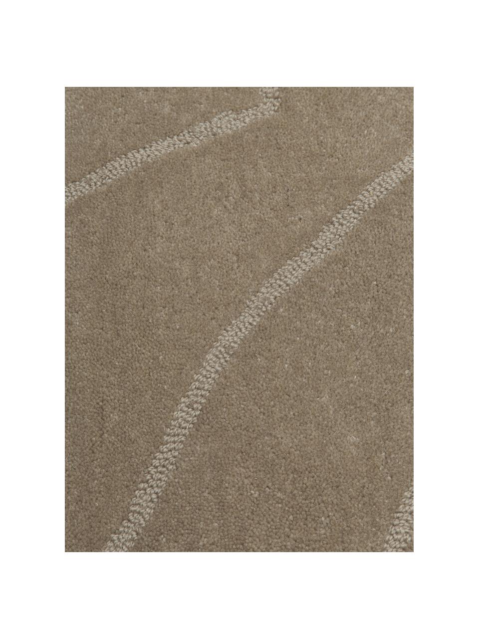 Wollteppich Aaron, handgetuftet, Flor: 100 % Wolle, Taupe, B 300 x L 400 cm (Größe XL)