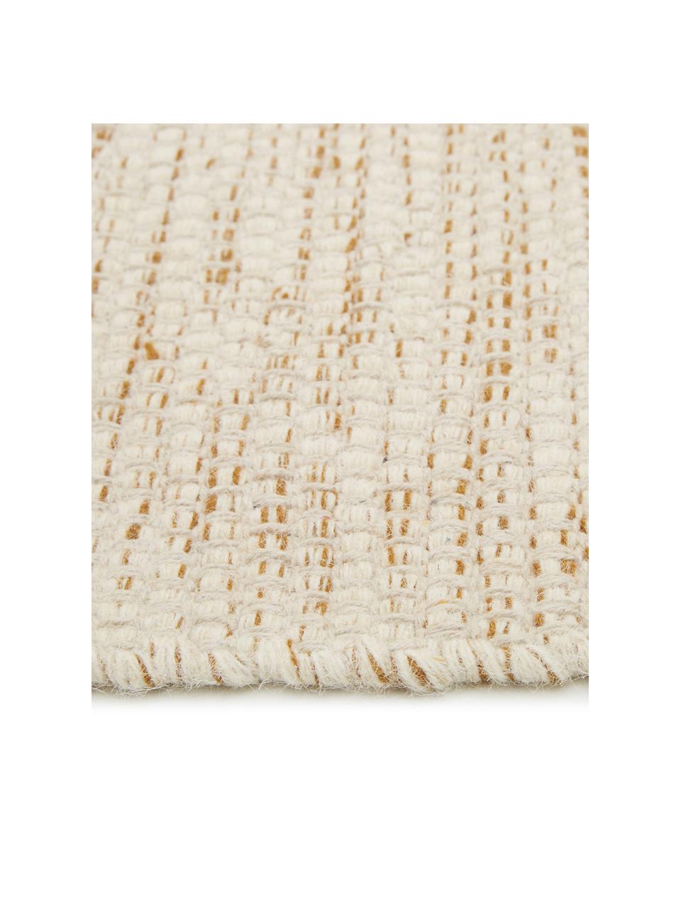 Ręcznie tkany dywan z wełny z gradientem Lule, 70% wełna, 30% bawełna
Włókna dywanów wełnianych mogą nieznacznie rozluźniać się w pierwszych tygodniach użytkowania, co ustępuje po pewnym czasie, Brunatnożółty, beżowy, S 170 x D 240 cm (Rozmiar M)