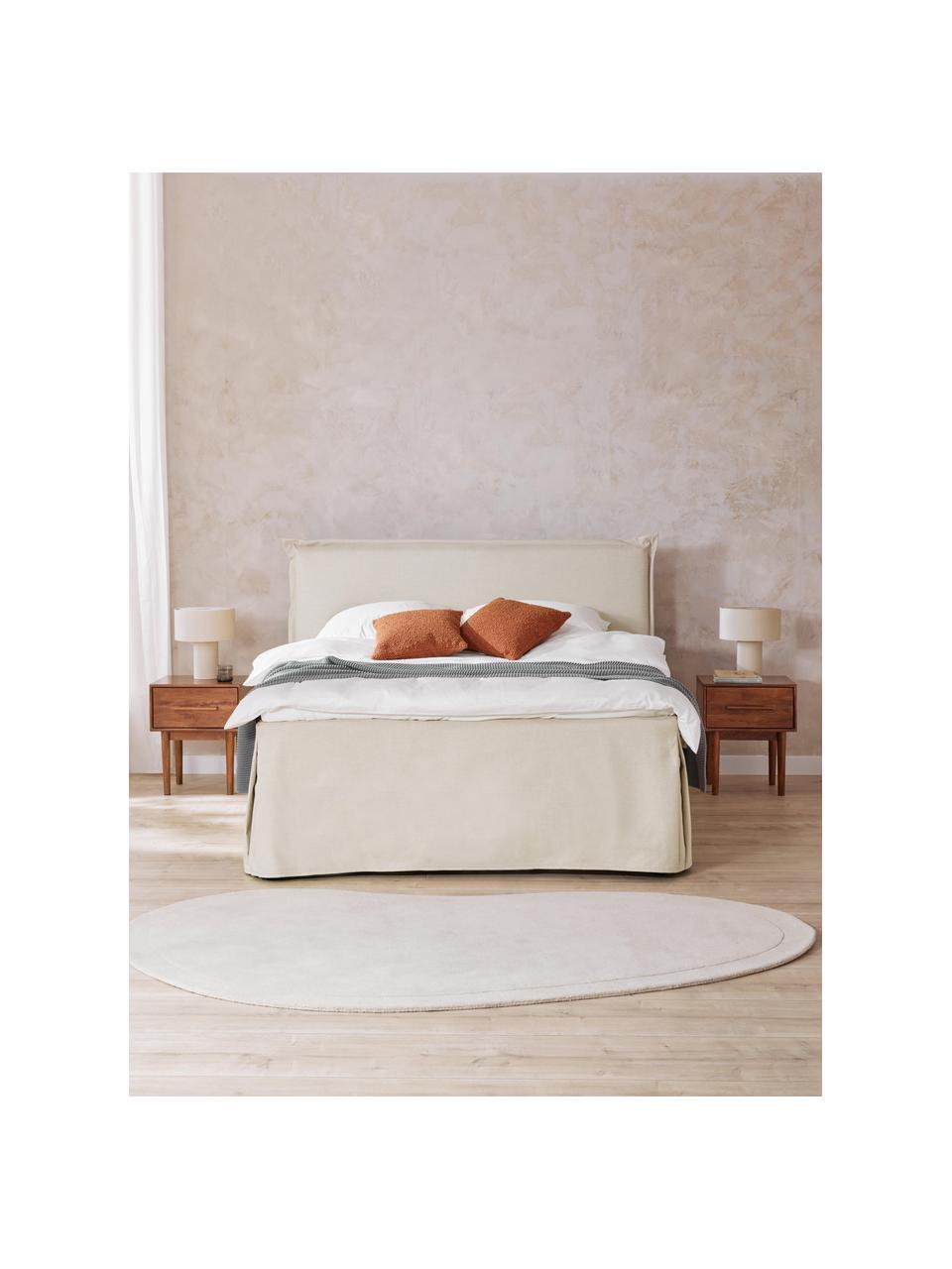 Premium Boxspringbett Violet, Matratze: 5-Zonen-Taschenfederkern, Webstoff Cremeweiss, B 140 x L 200 cm, Härtegrad H2