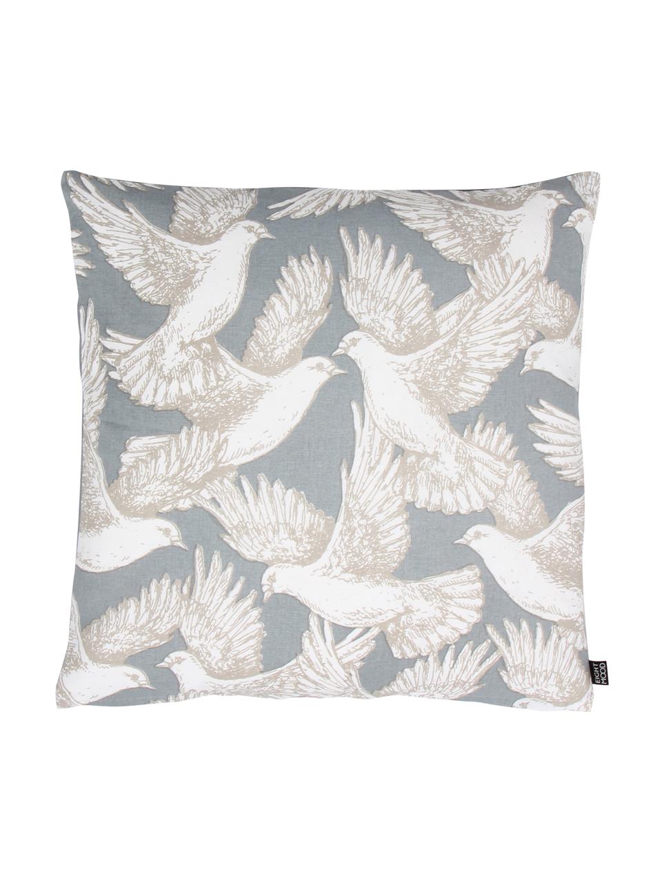 Kussenhoes Wings of Love met duifmotief, 100% katoen, Lichtblauw, wit, 50 x 50 cm