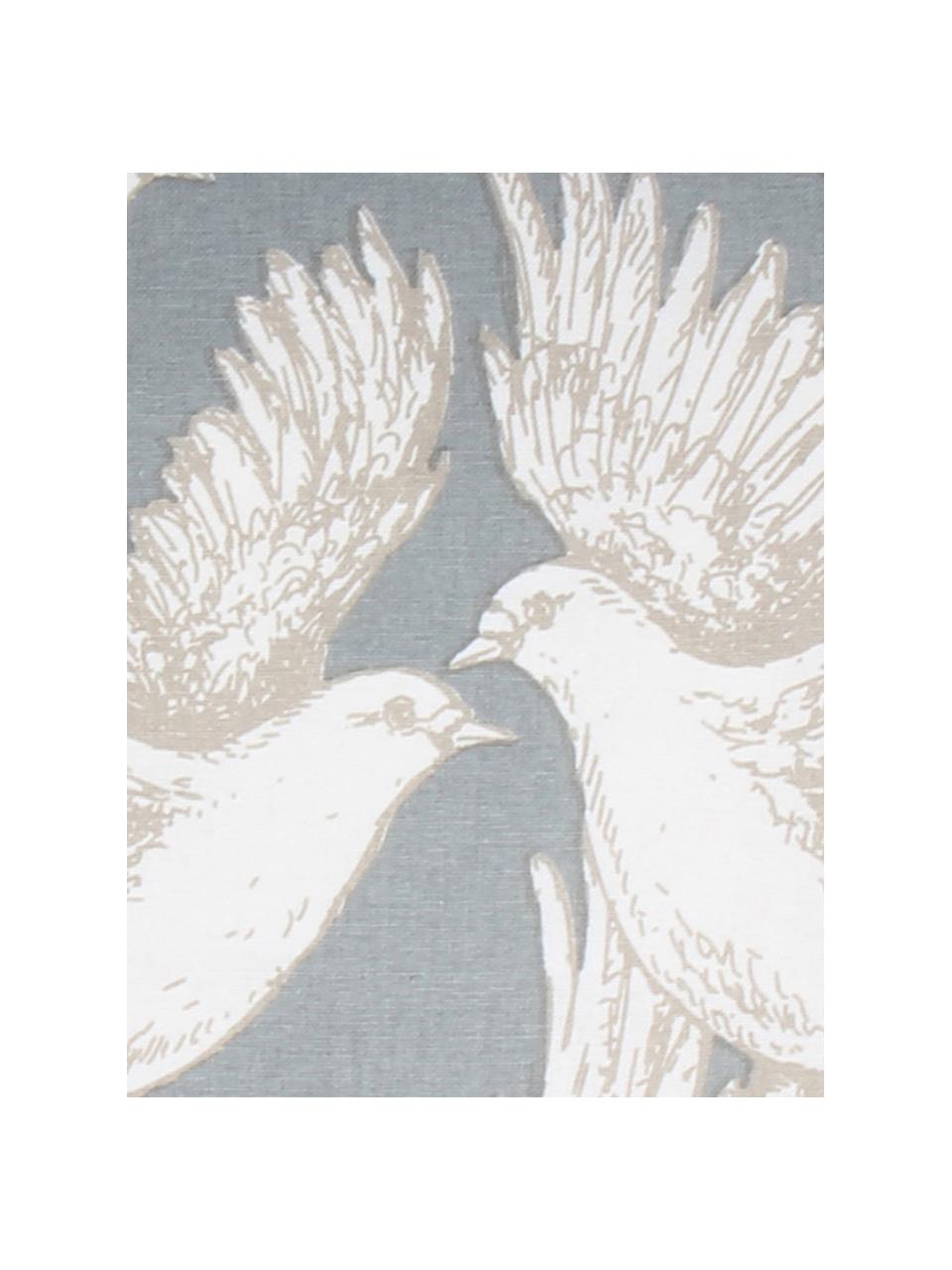 Kissenhülle Wings of Love mit Taubenmotiv, 100% Baumwolle, Hellblau, Weiss, 50 x 50 cm