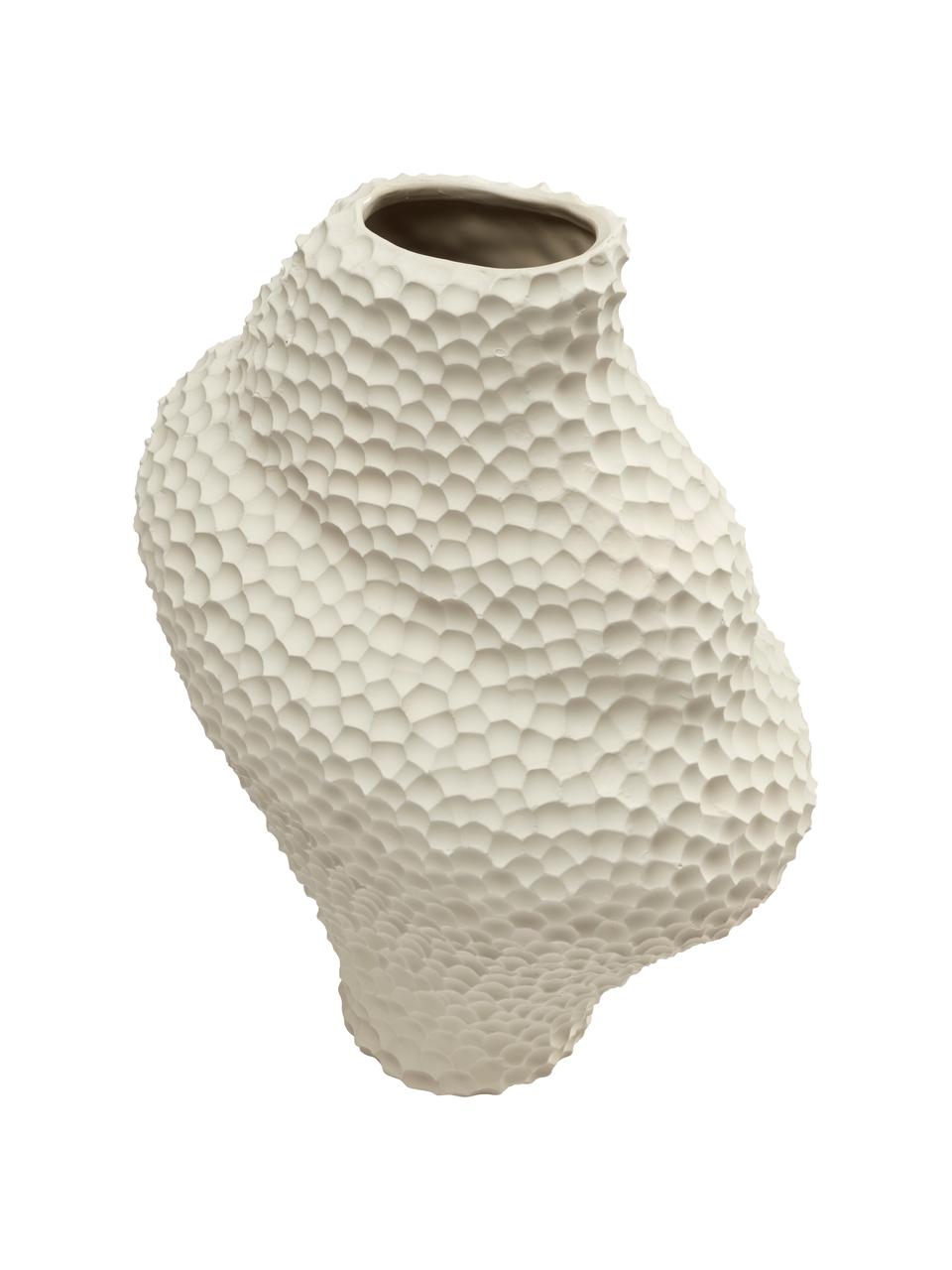 Vase design Isla, Céramique, Blanc cassé, larg. 22 x prof. 32 cm