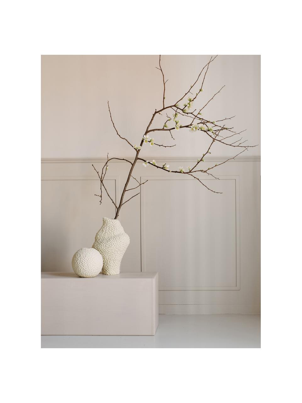 Design-Vase Isla in organischer Form, H 32 cm, Keramik, Off White, B 22 x H 32 cm