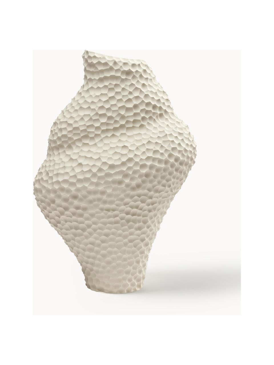 Design-Vase Isla in organischer Form, H 32 cm, Keramik, Off White, B 22 x H 32 cm