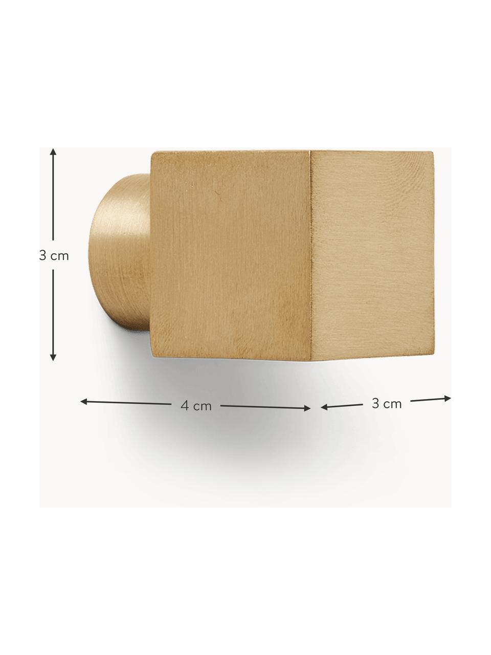 Wandhaken Square aus Messing, Messing mit matter Politur, Messing, matt, B 3 x H 3 cm