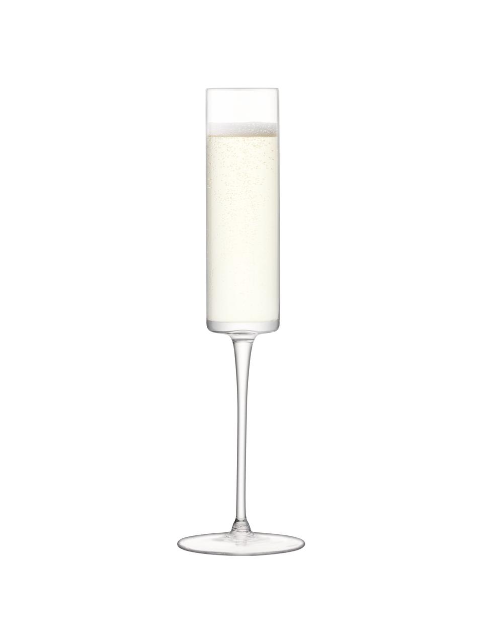 Kieliszek do szampana ze szkła dmuchanego Otis, 4 szt., Szkło, Transparentny, Ø 7 x W 26 cm, 150 ml
