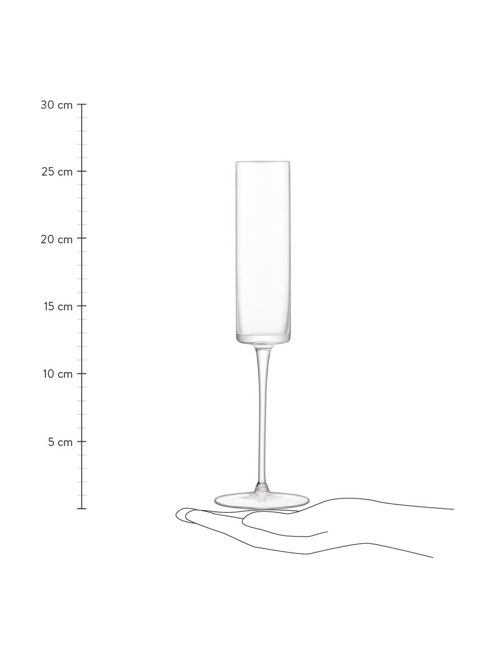 Kieliszek do szampana ze szkła dmuchanego Otis, 4 szt., Szkło, Transparentny, Ø 7 x W 26 cm, 150 ml