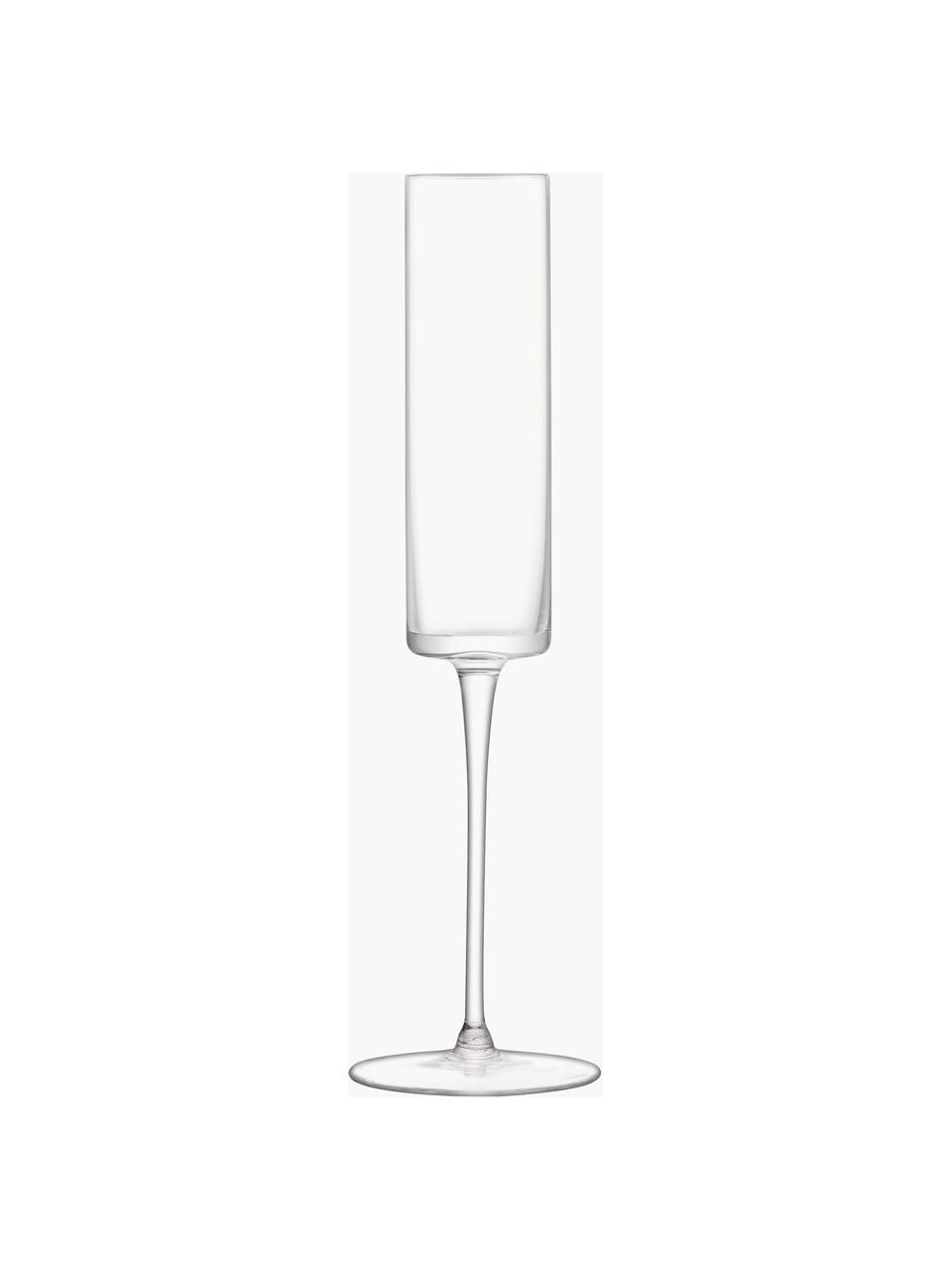 Copas flauta de champán de vidrio soplado artesananalmente Otis, 4 uds., Vidrio, Transparente, Ø 7 x Al 26 cm, 150 ml