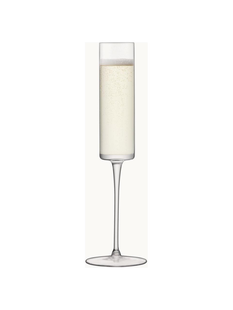 Flûte à champagne soufflée bouche Otis, 4 pièces, Verre, Transparent, Ø 7 x haut. 26 cm, 150 ml