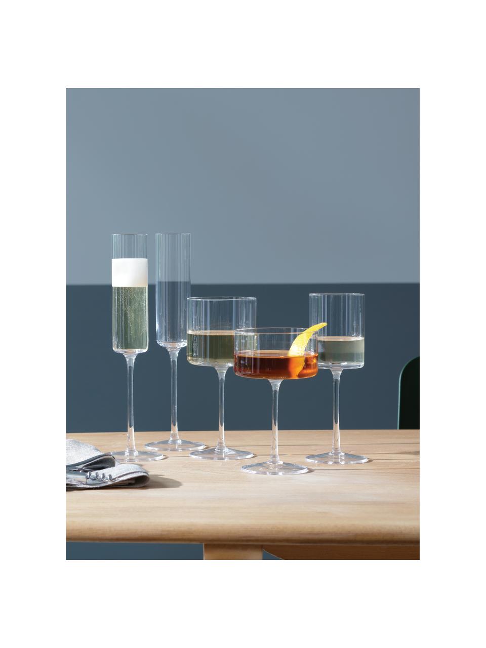 Flûte à champagne soufflée bouche Otis, 4 pièces, Verre, Transparent, Ø 7 x haut. 26 cm, 150 ml