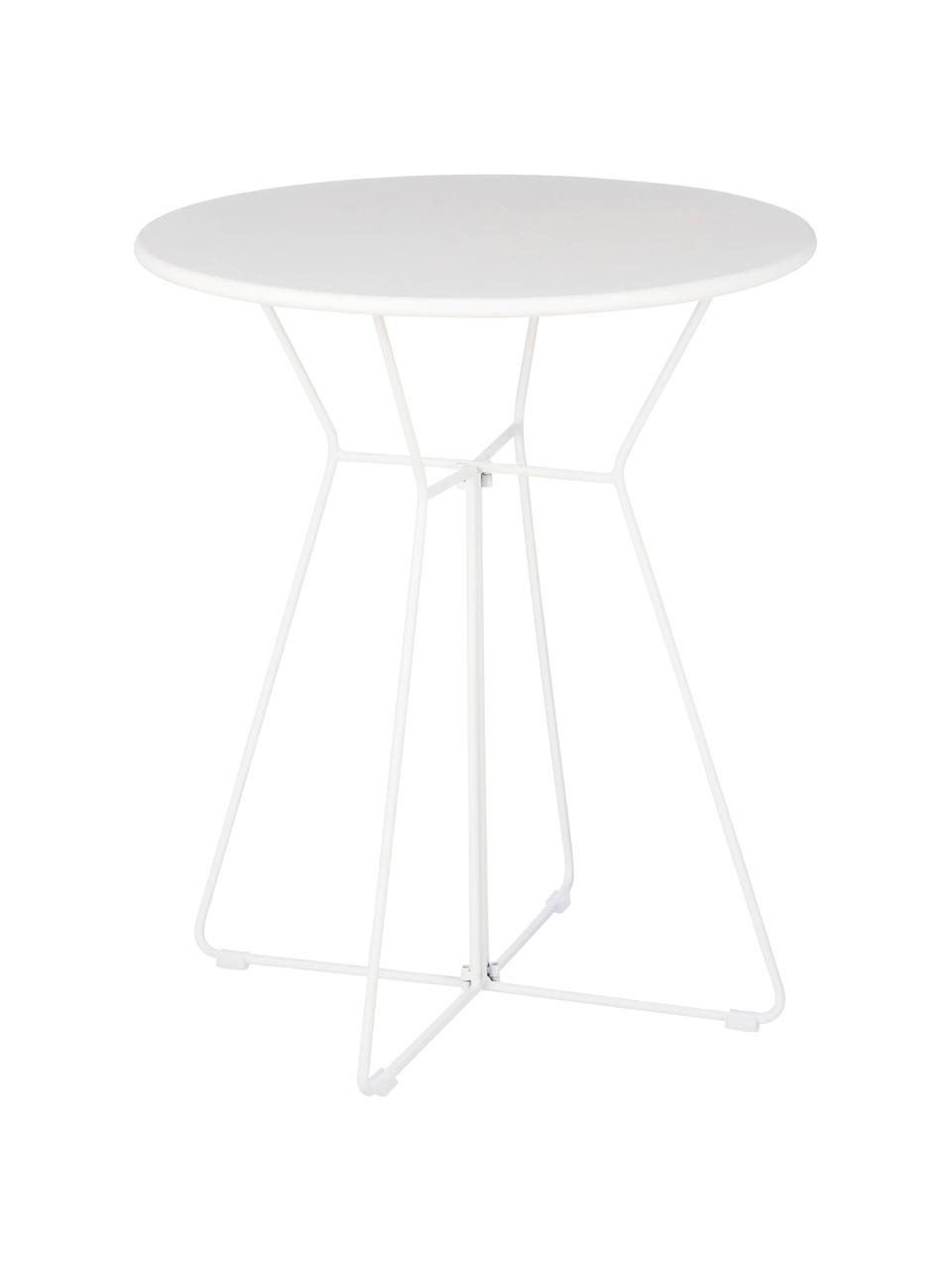 Table de balcon ronde en métal Bueno, Blanc