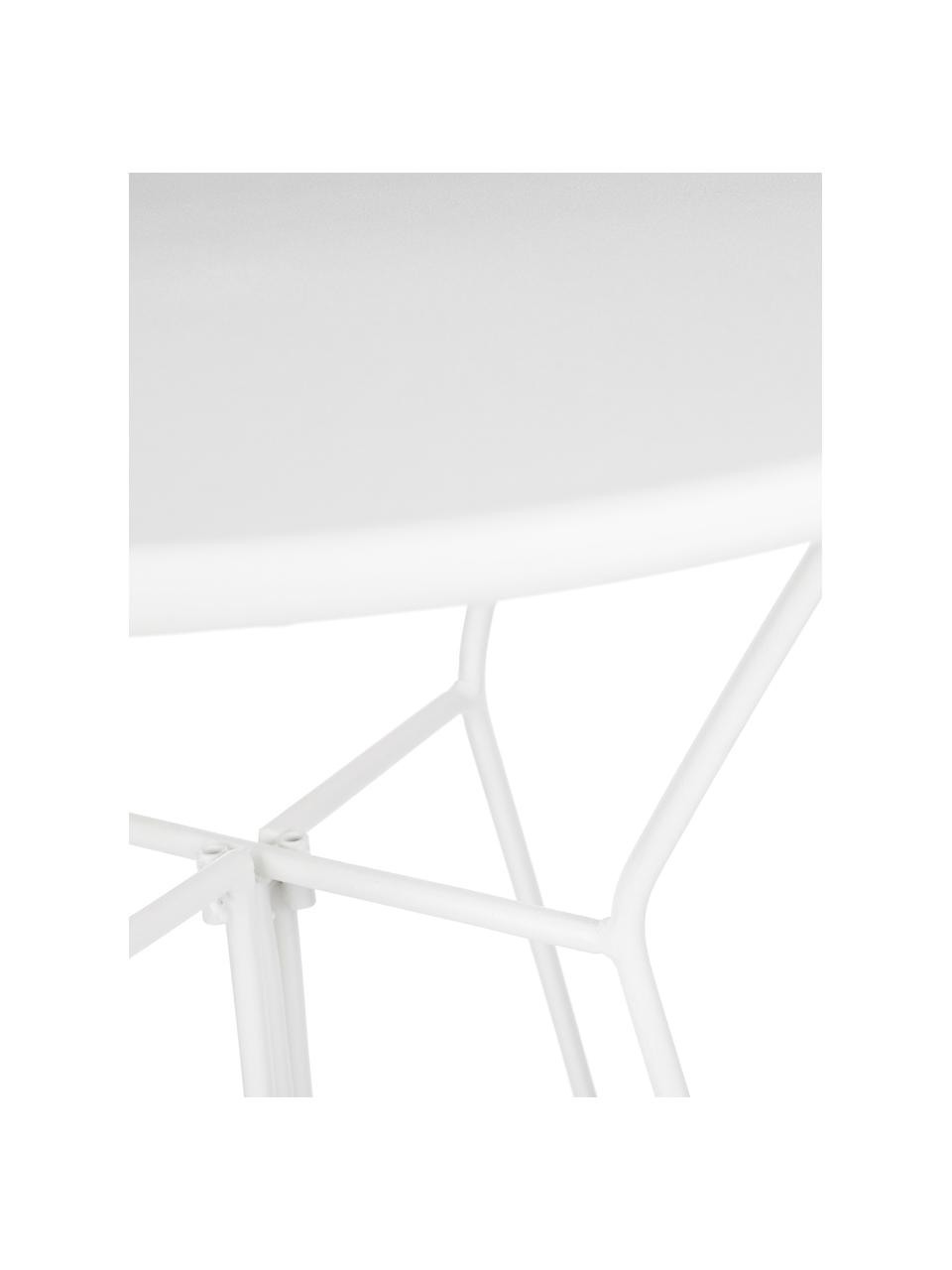 Tavolino da balcone in metallo bianco Bueno, Metallo rivestito, Bianco, Ø 60 x Alt. 70 cm