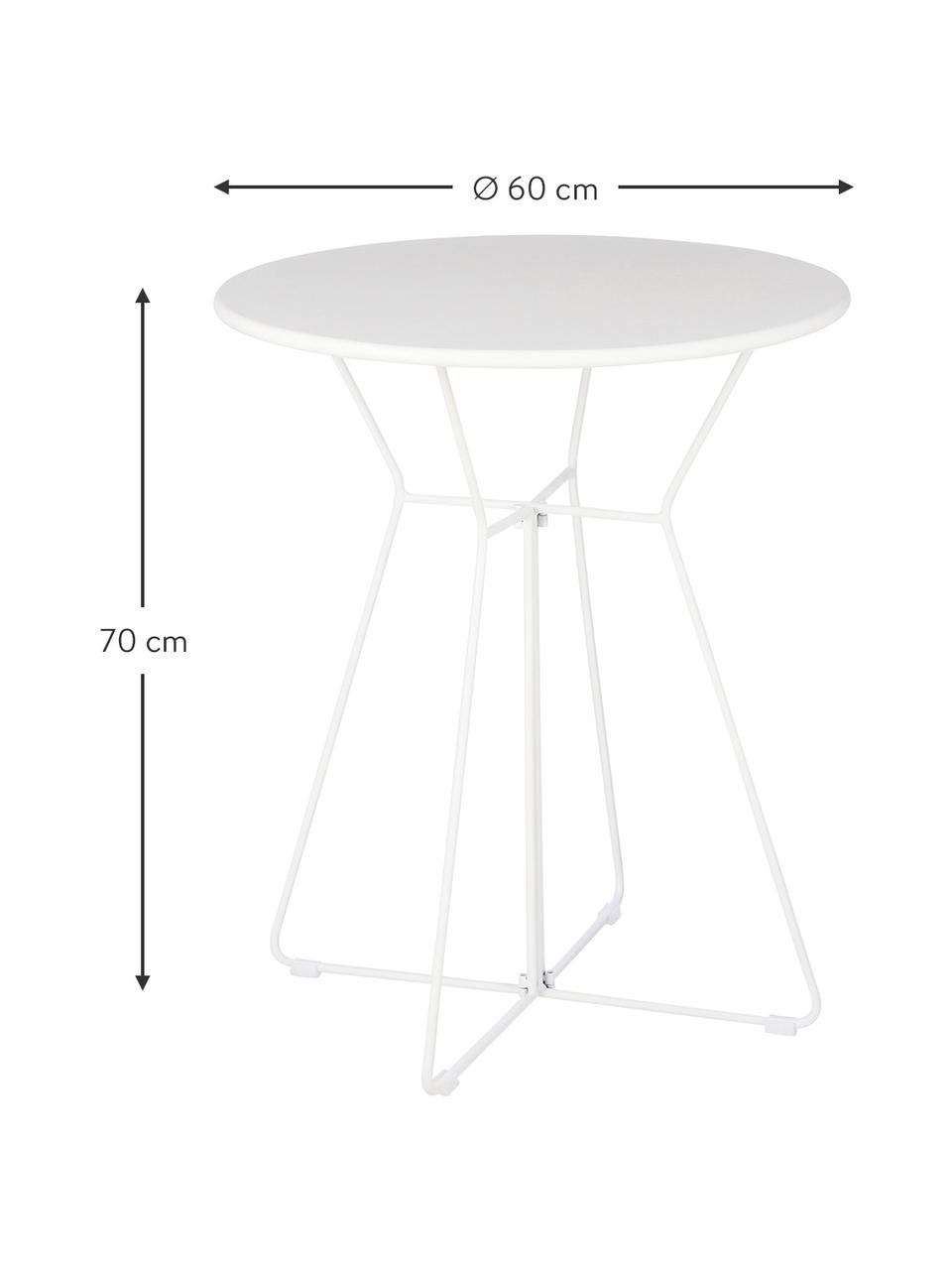 Table de balcon ronde en métal Bueno, Blanc