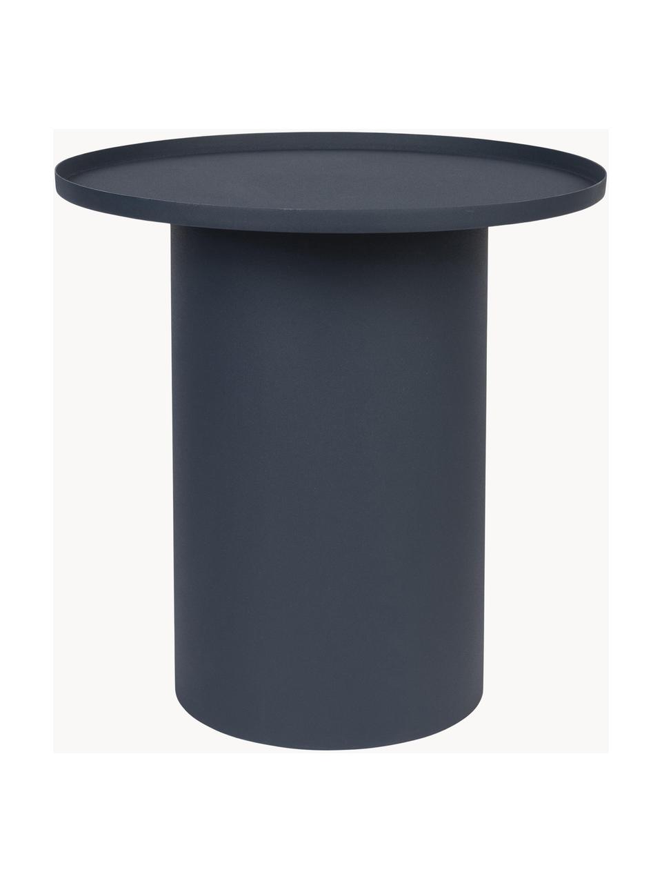Kulatý kovový odkládací stolek Sverre, Kov s práškovým nástřikem, Tmavě modrá, Ø 46 cm, V 45 cm