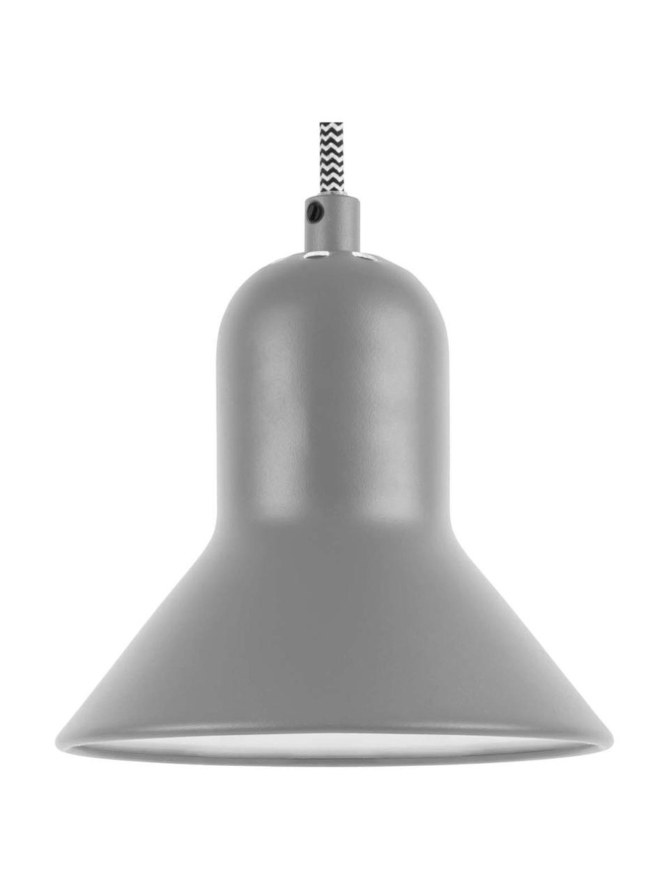 Lámpara de techo Slender, estilo retro, Pantalla: metal, Cable: cubierto en tela, Gris, Ø 14 x Al 17 cm