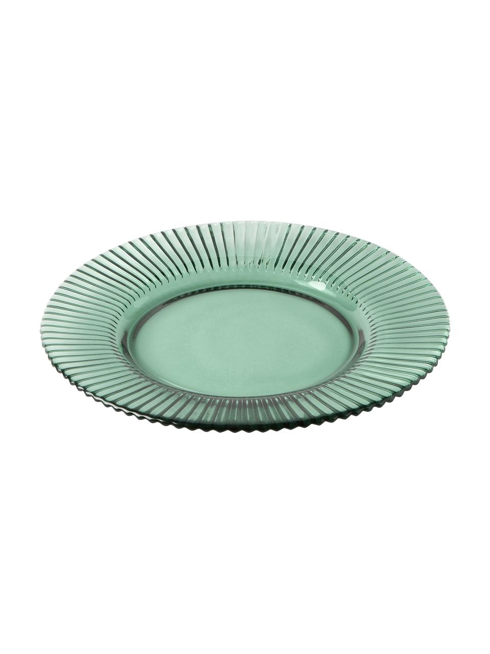 Talerz śniadaniowy Effie, 4 szt., Szkło, Miętowy zielony, Ø 21 cm
