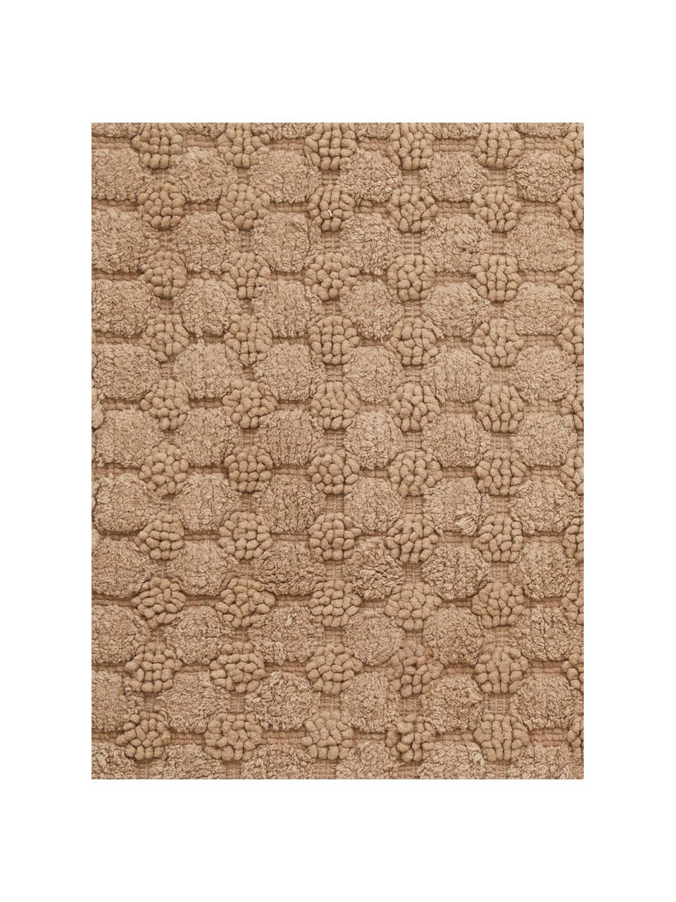 Tapis de bain à franges Luna, 100 % coton, Caramel, larg. 60 x long. 100 cm