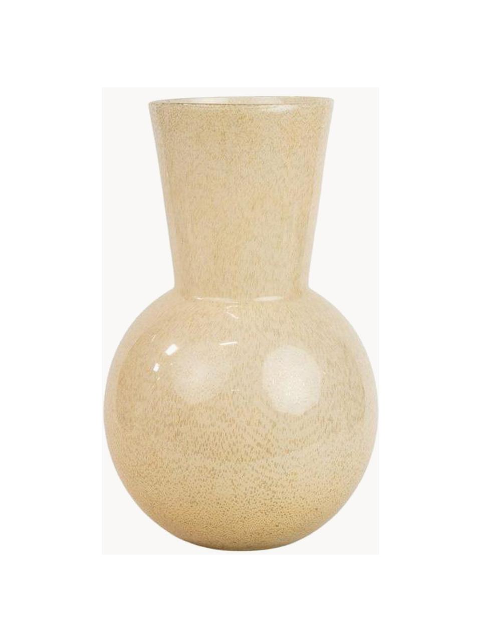 Glas-Vase Dune, H 38 cm, Glas, Hellbeige, Ø 25 x H 38 cm