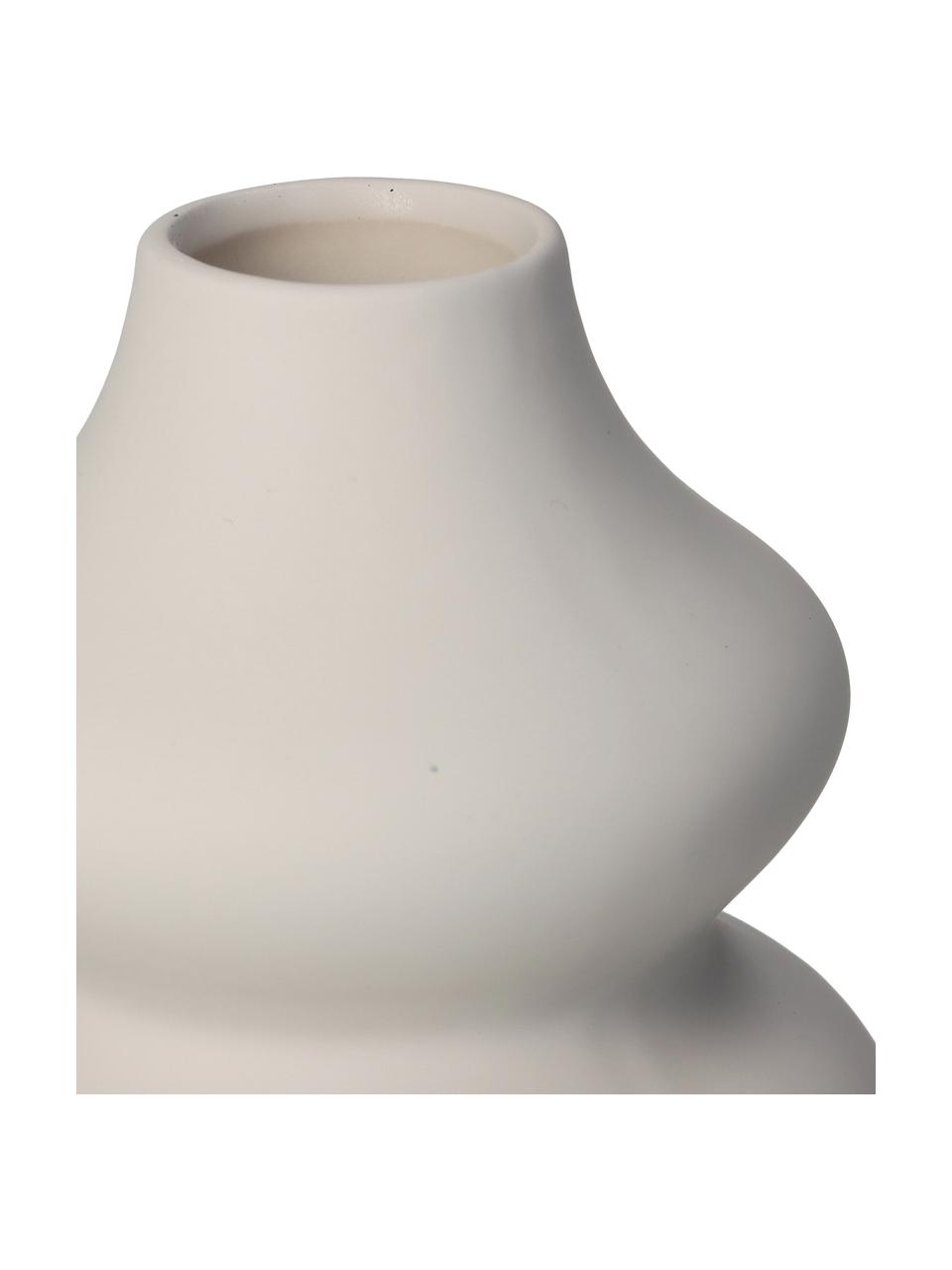 Steingut-Vase Thena in Elfenbeinfarben, Steingut, Elfenbeinfarben, Ø 15 x H 20 cm