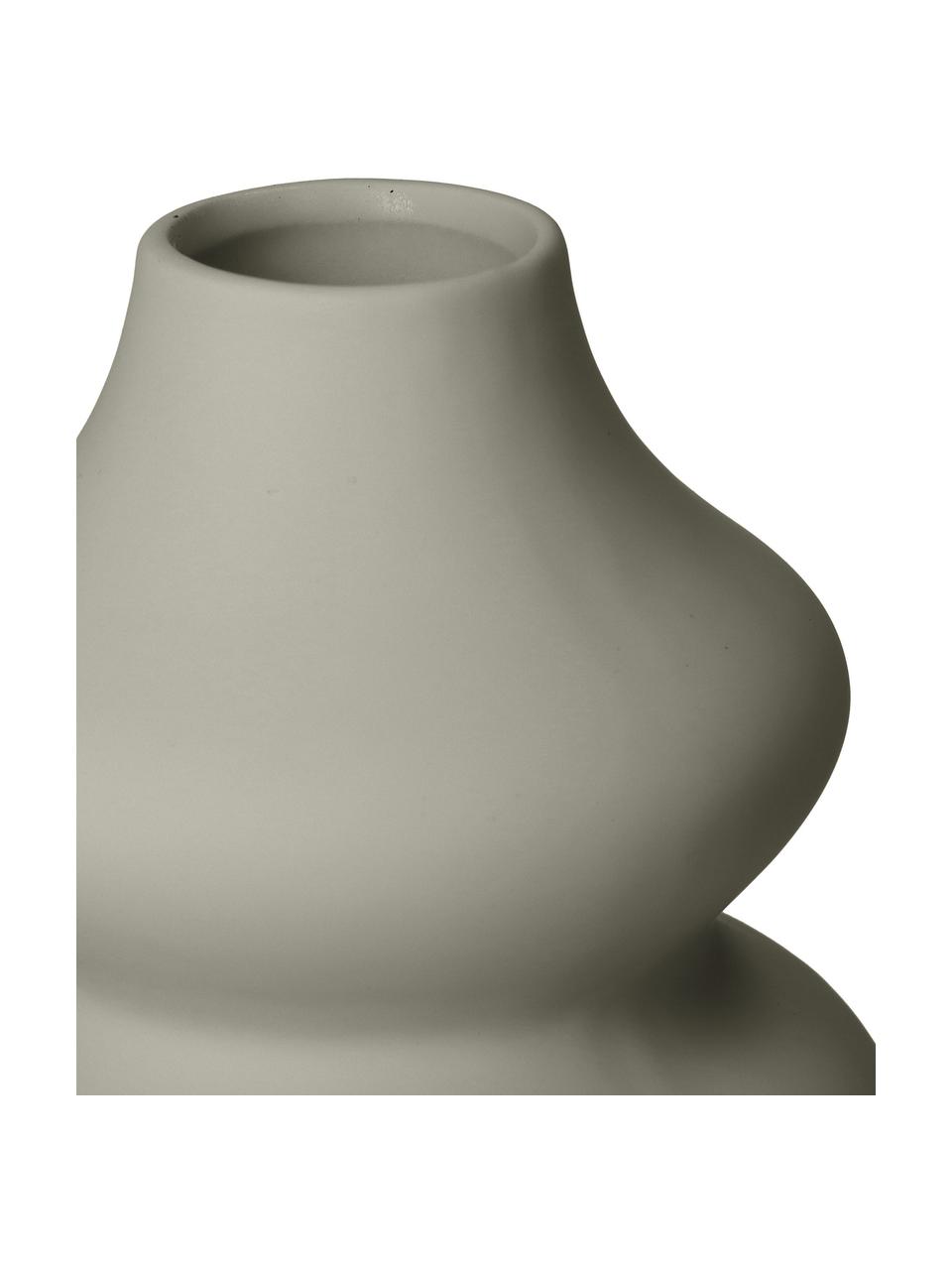 Dekorativní váza v organickém tvaru Thena, Kamenina, Šedá, Ø 15 cm, V 20 cm