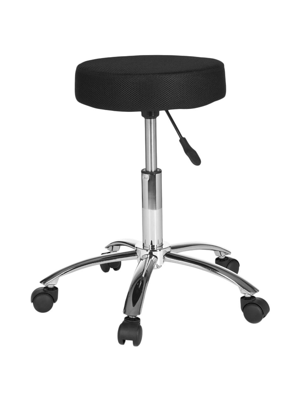 Výškově nastavitelná kancelářská stolička s kolečky Leon, Černá, chrom