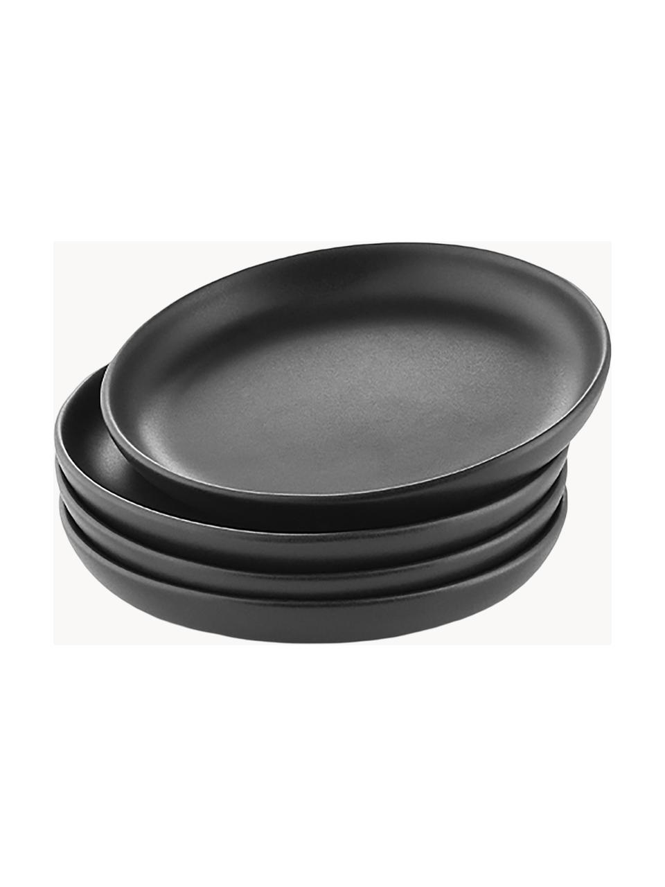 Frühstücksteller Nordic Kitchen, 4 Stück, Steinzeug, Schwarz, Ø 17 cm