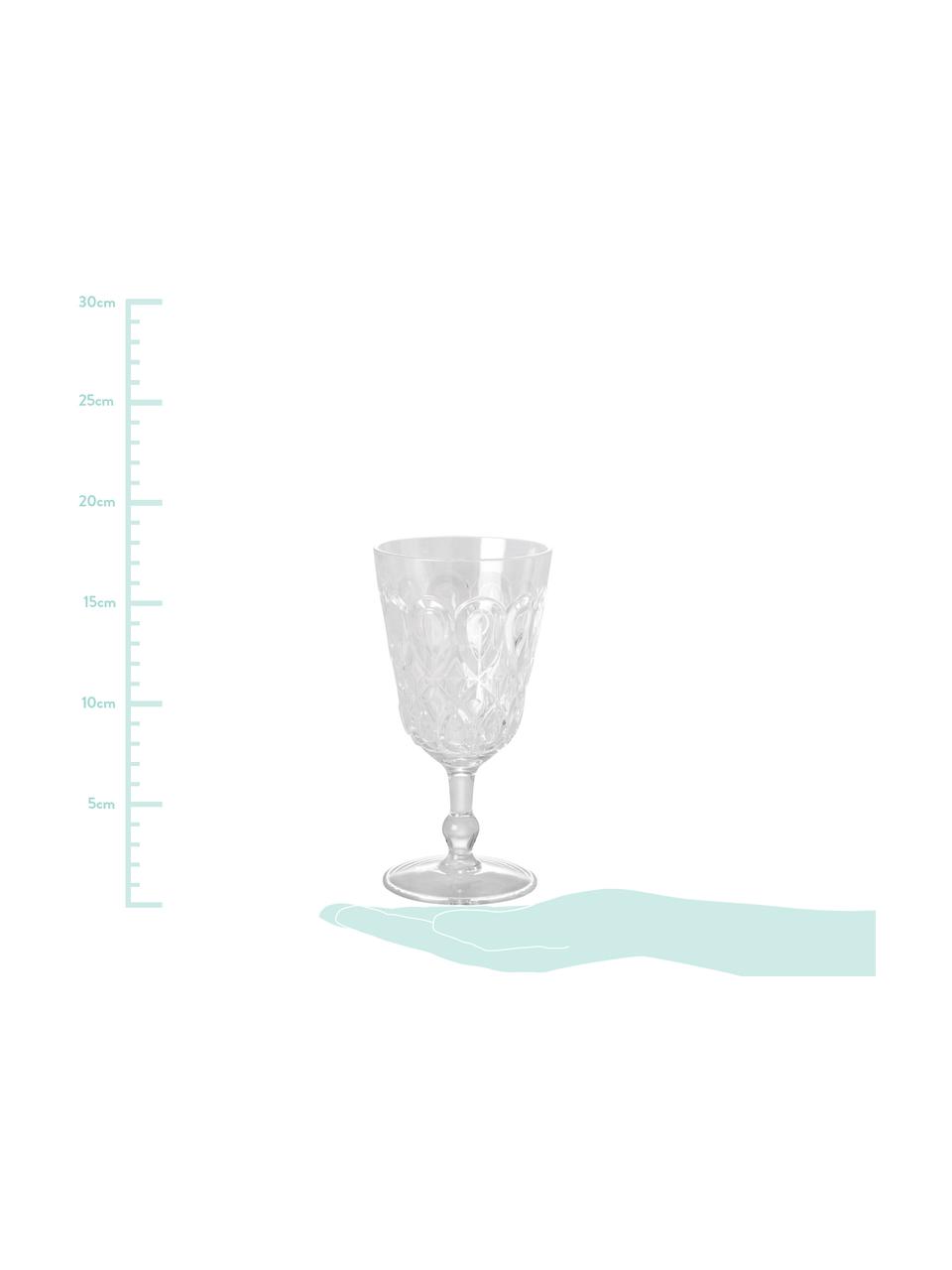 Súprava akrylových pohárov na víno so štruktúrou vo vidieckom štýle Swirly, 2 diely, Priesvitná