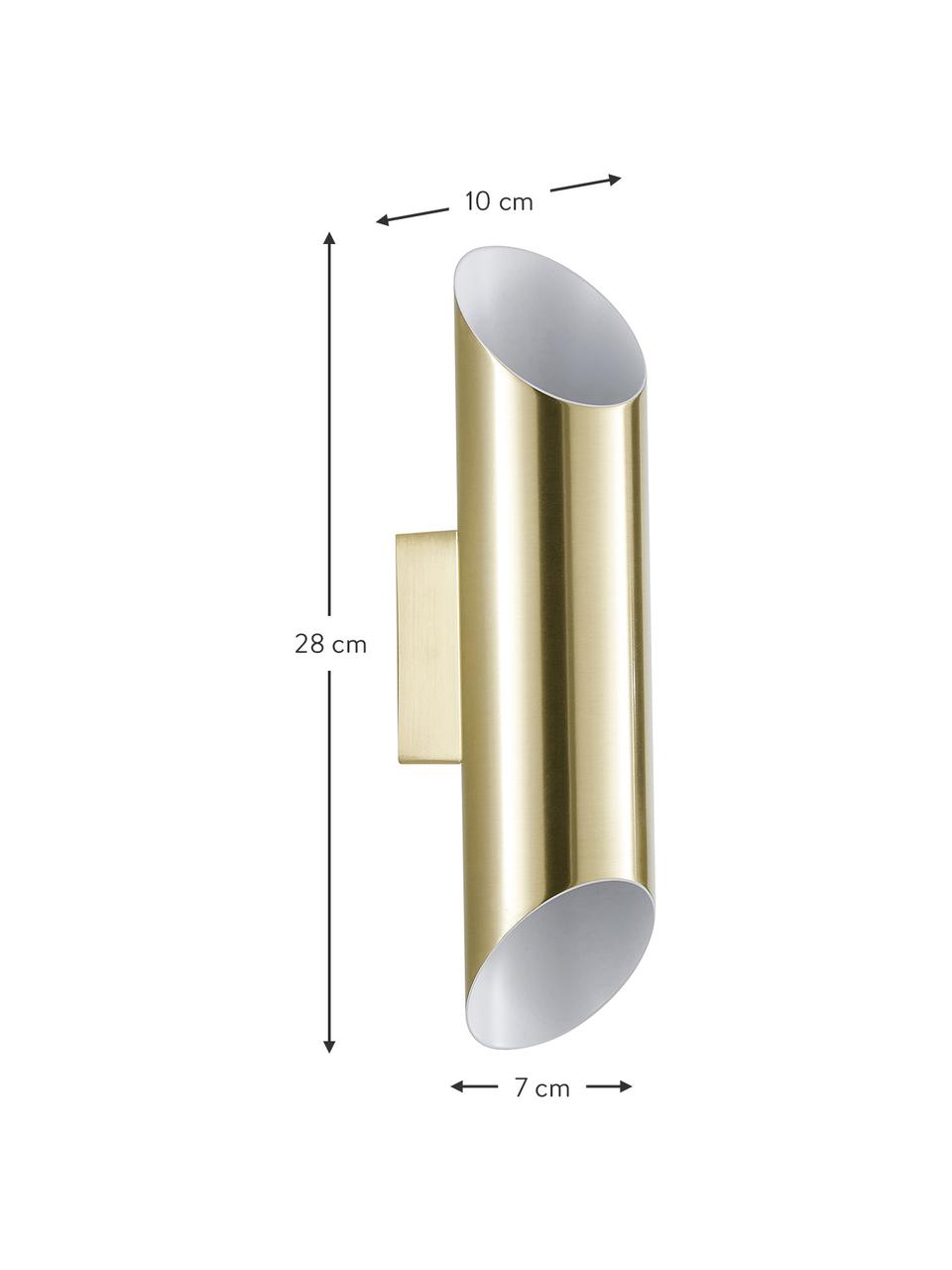 Wandleuchte Bex, Lampenschirm: Metall, gebürstet, Goldfarben, T 10 x H 28 cm