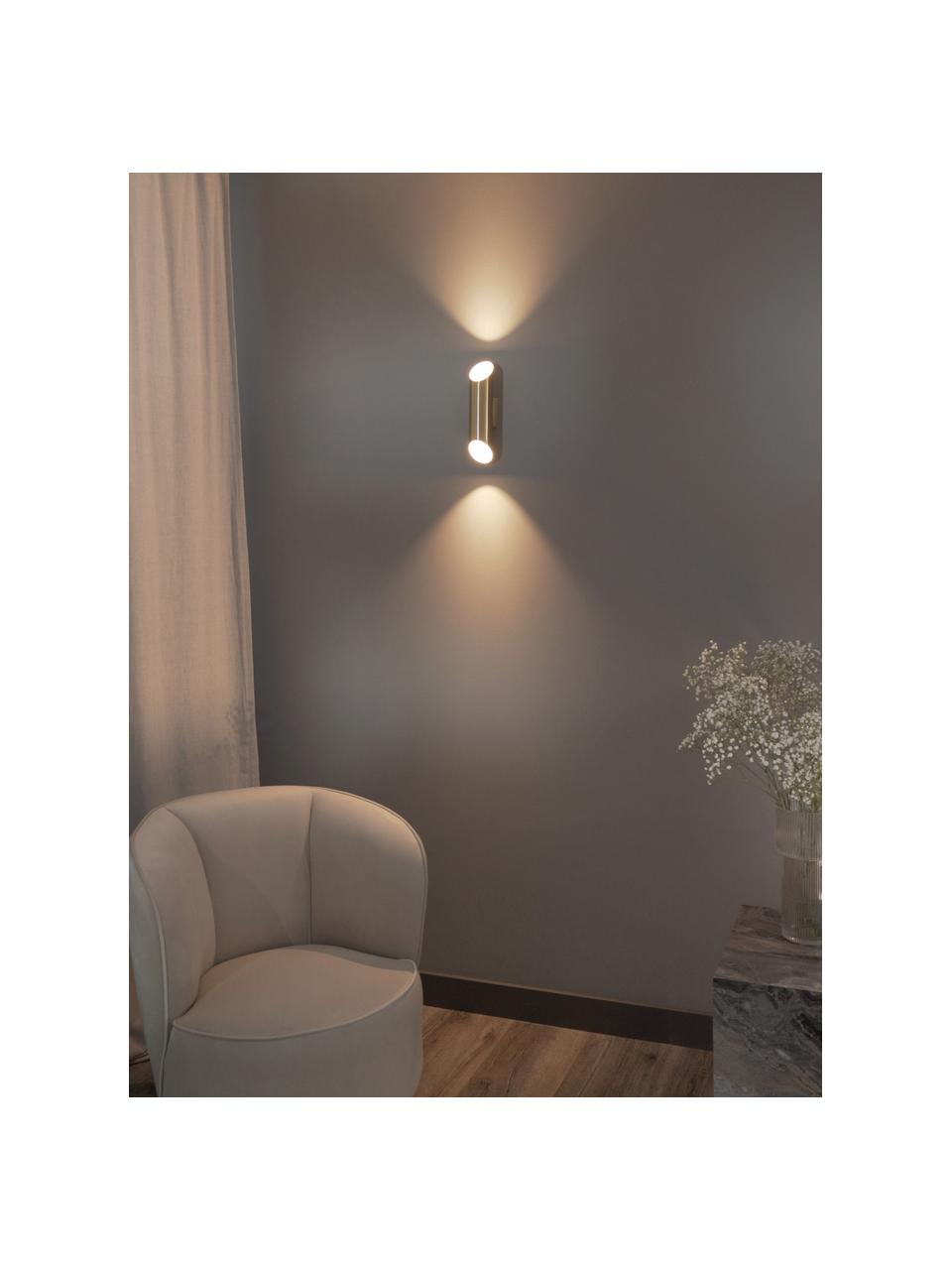 Wandlamp Bex, Lampenkap: geborsteld metaal, Goudkleurig, D 10 x H 28 cm