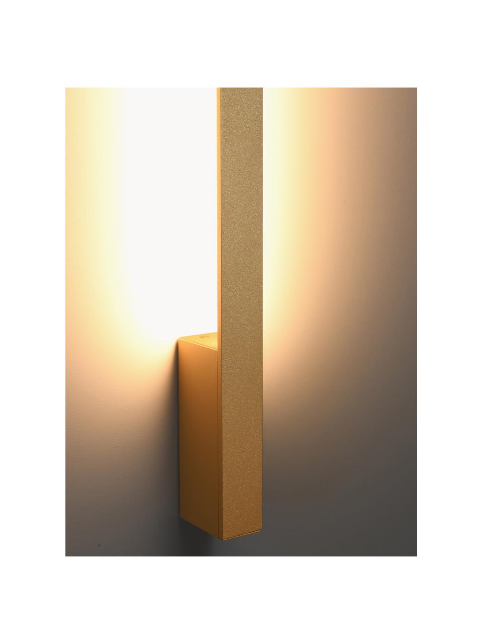Grosse LED-Wandleuchte Riset, handgefertigt, Metall, beschichtet, Goldfarben, T 7 x H 120 cm