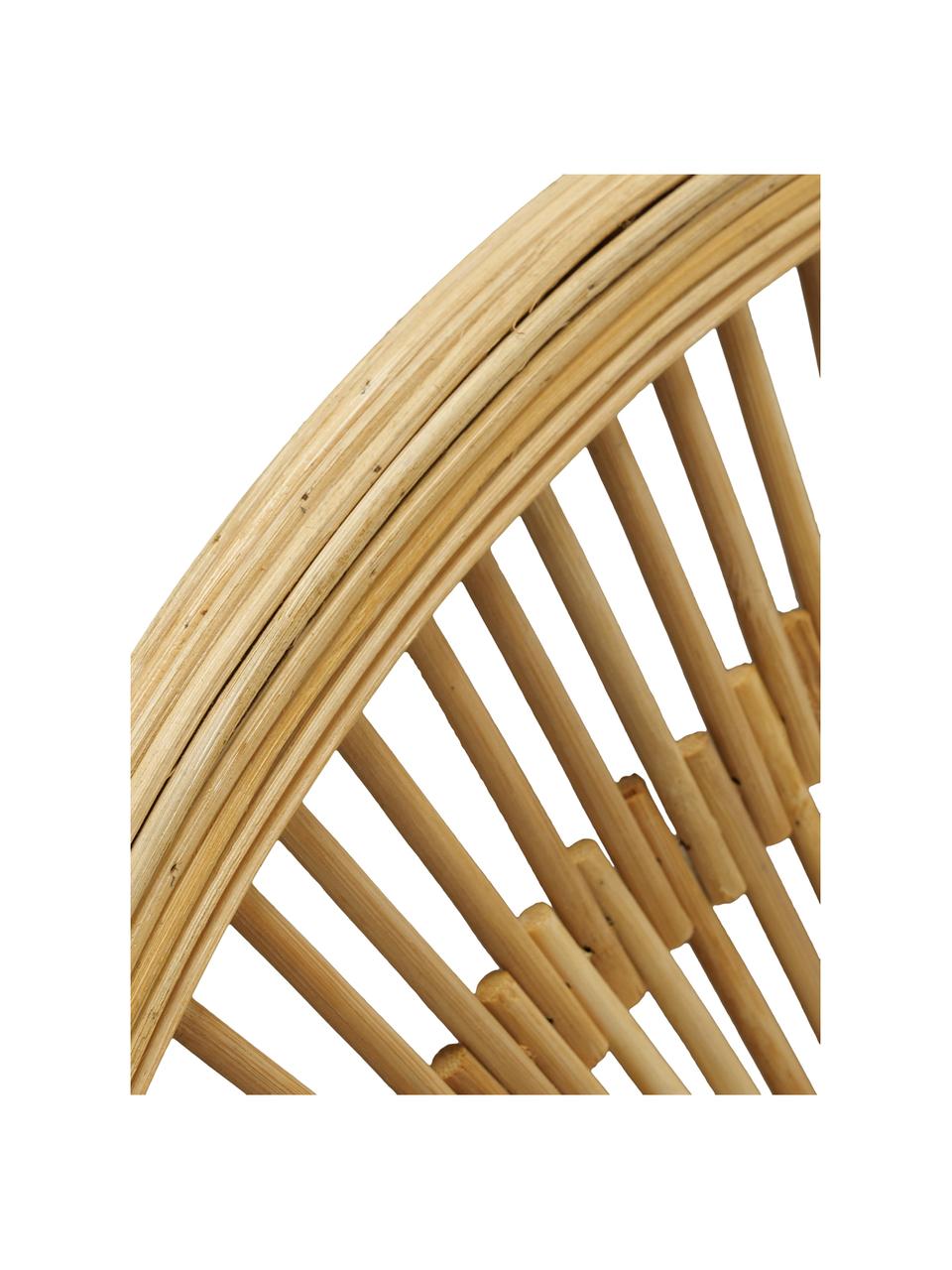 Ronde wandspiegel Girona met bamboe lijst, Bamboe, spiegelglas, Bruin, Ø 51 cm