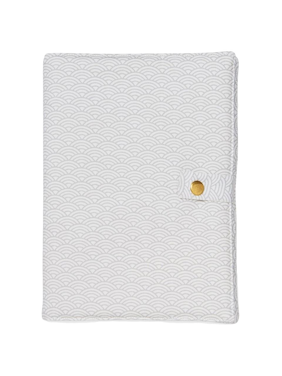 Housse de protection en coton bio Wave, Gris, blanc