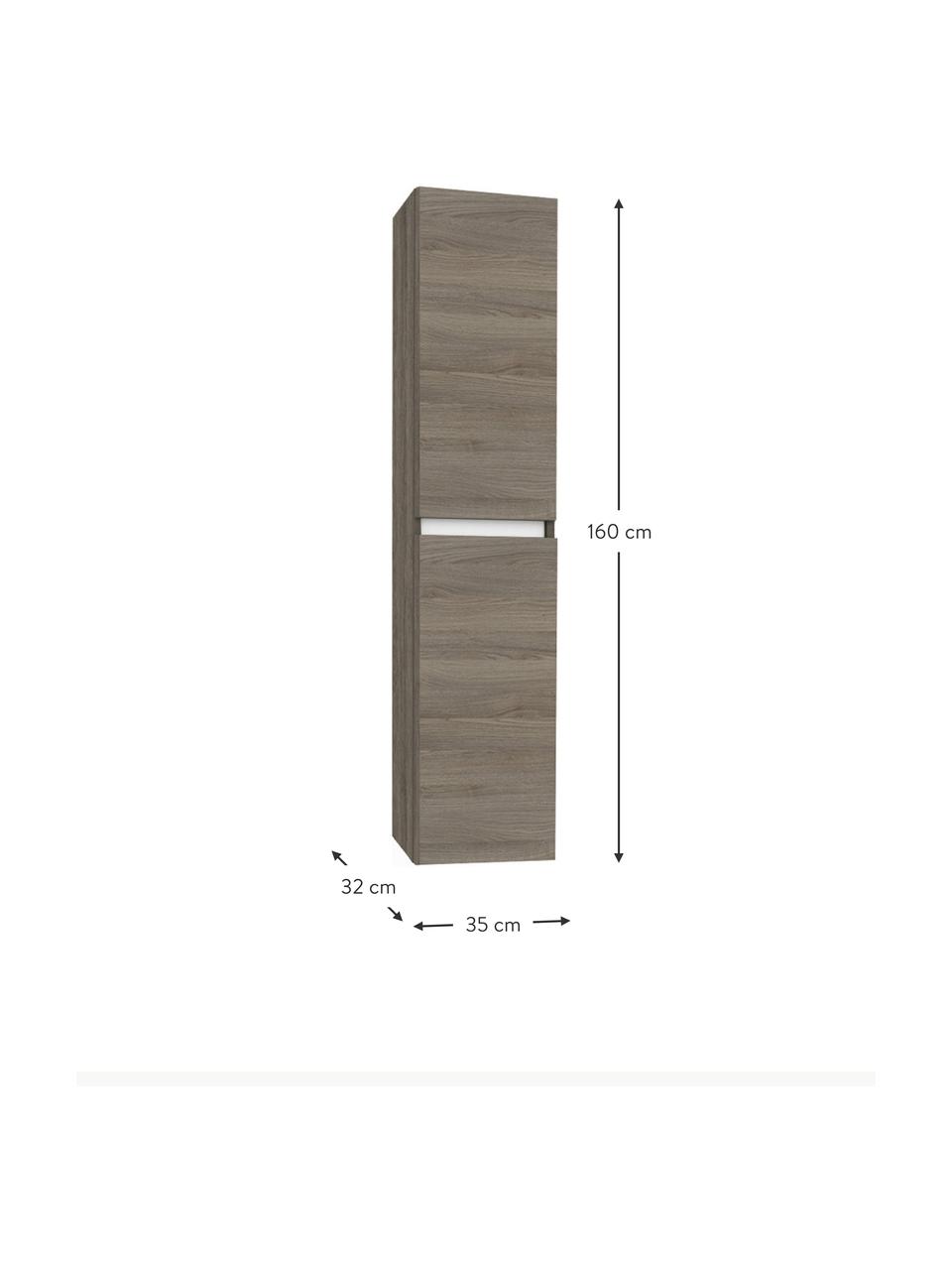 Bad-Hochschrank Perth, B 35 cm, Einlegeböden: Glas, Eschenholz-Optik, B 35 x H 160 cm