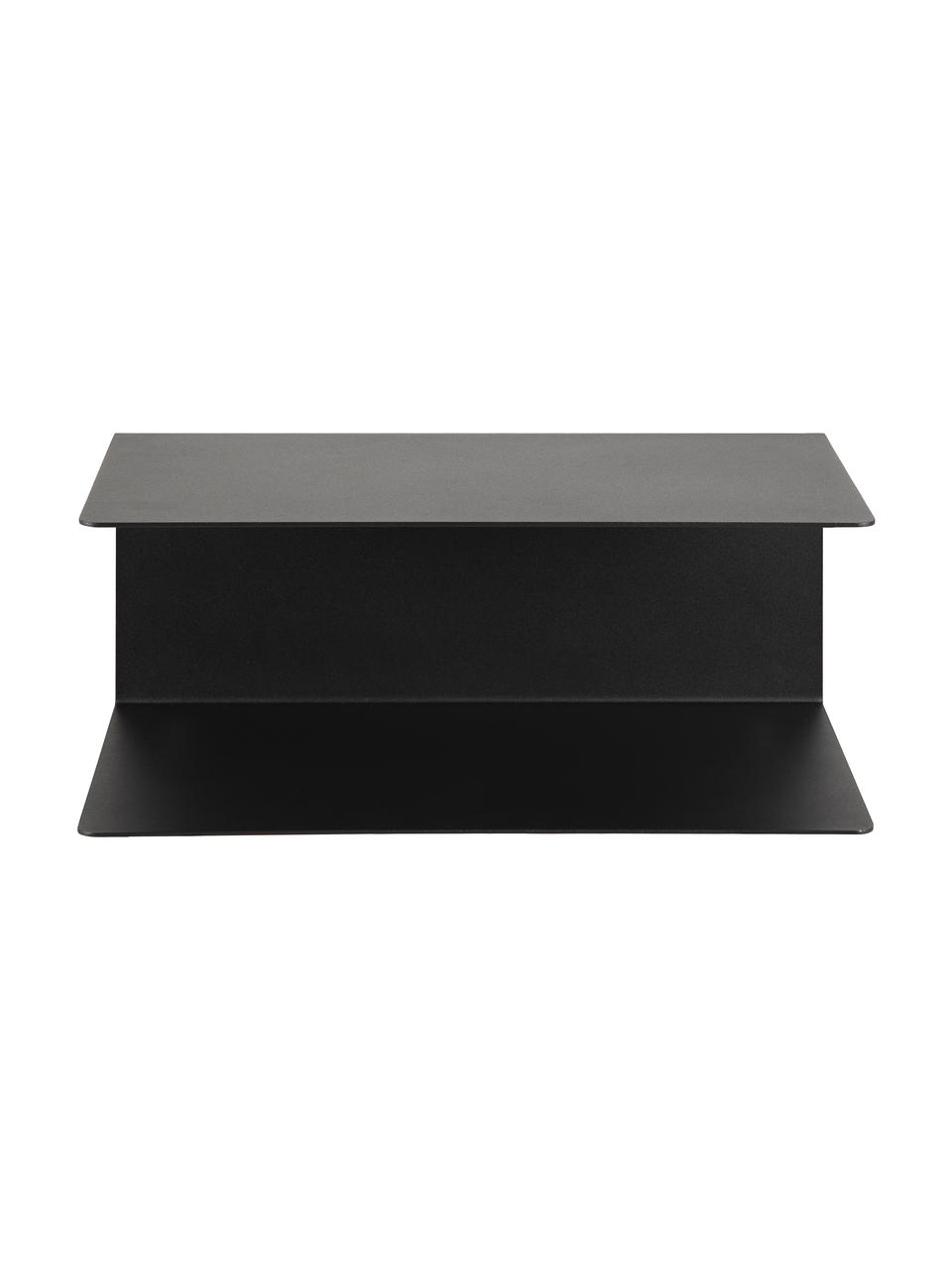 Ścienny stolik nocny z metalu Neptun, 2 szt., Metal malowany proszkowo, Czarny, S 35 x W 14 cm
