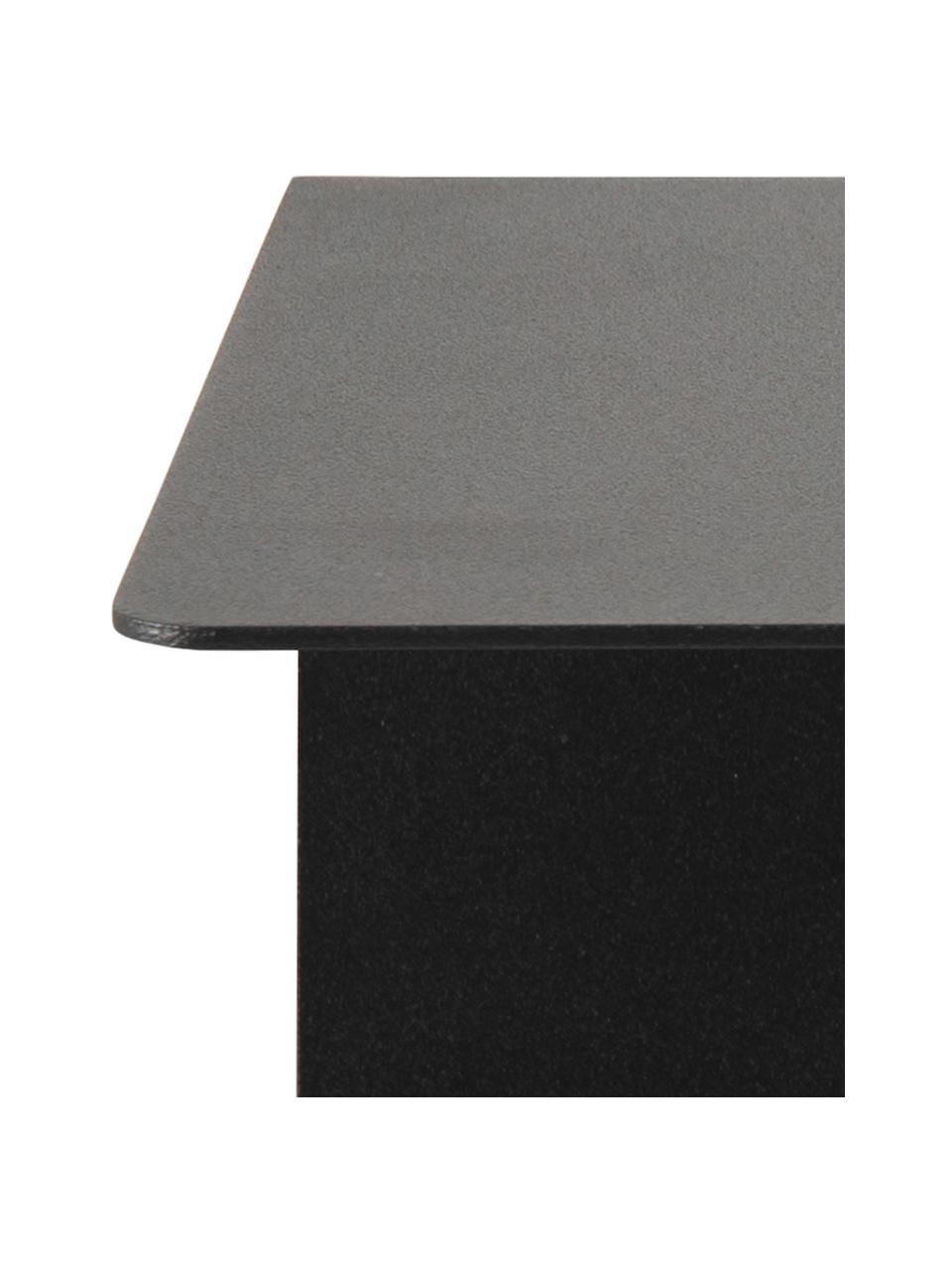 Ścienny stolik nocny z metalu Neptun, 2 szt., Metal malowany proszkowo, Czarny, S 35 x W 14 cm